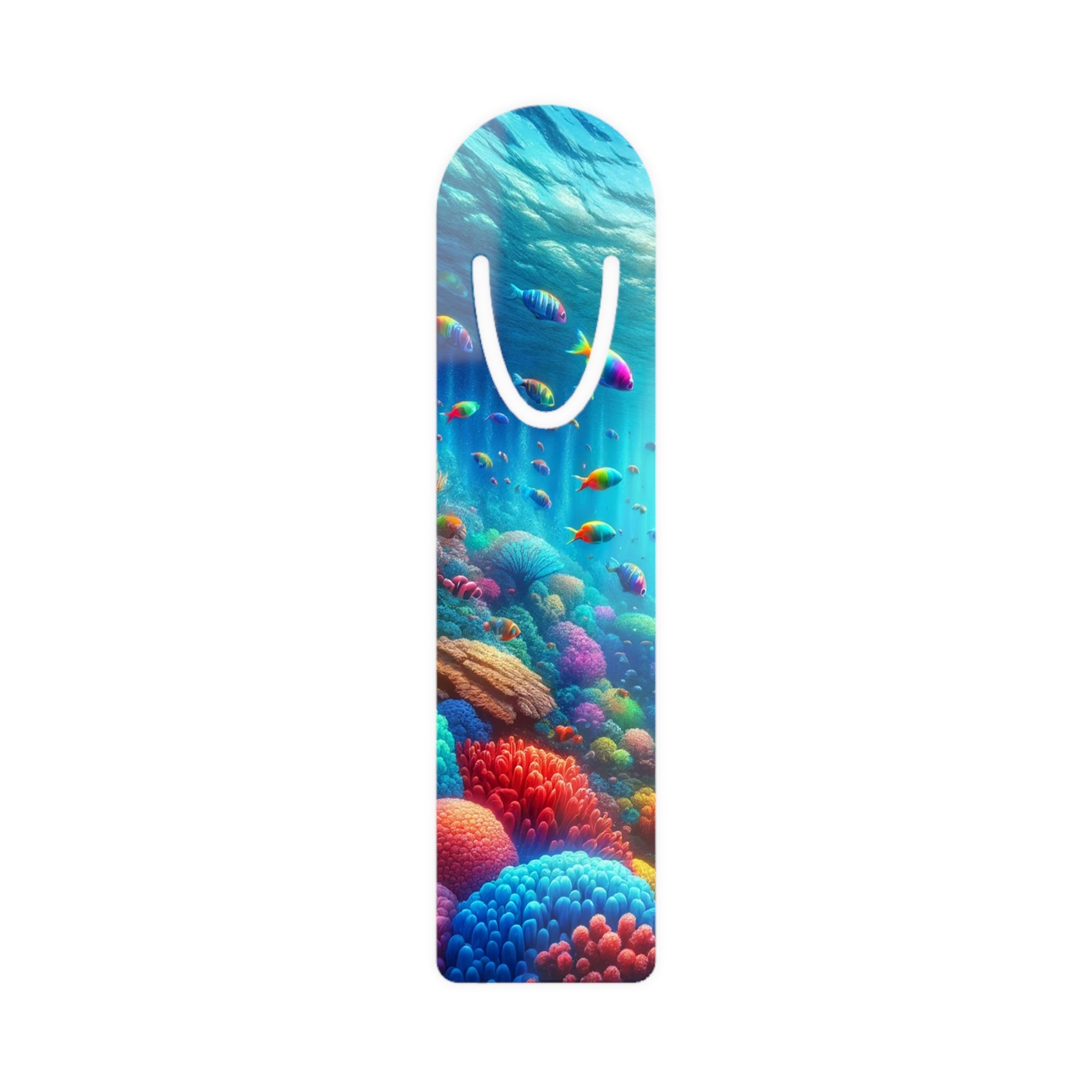 Coloured fish around coral reef - Bookmark