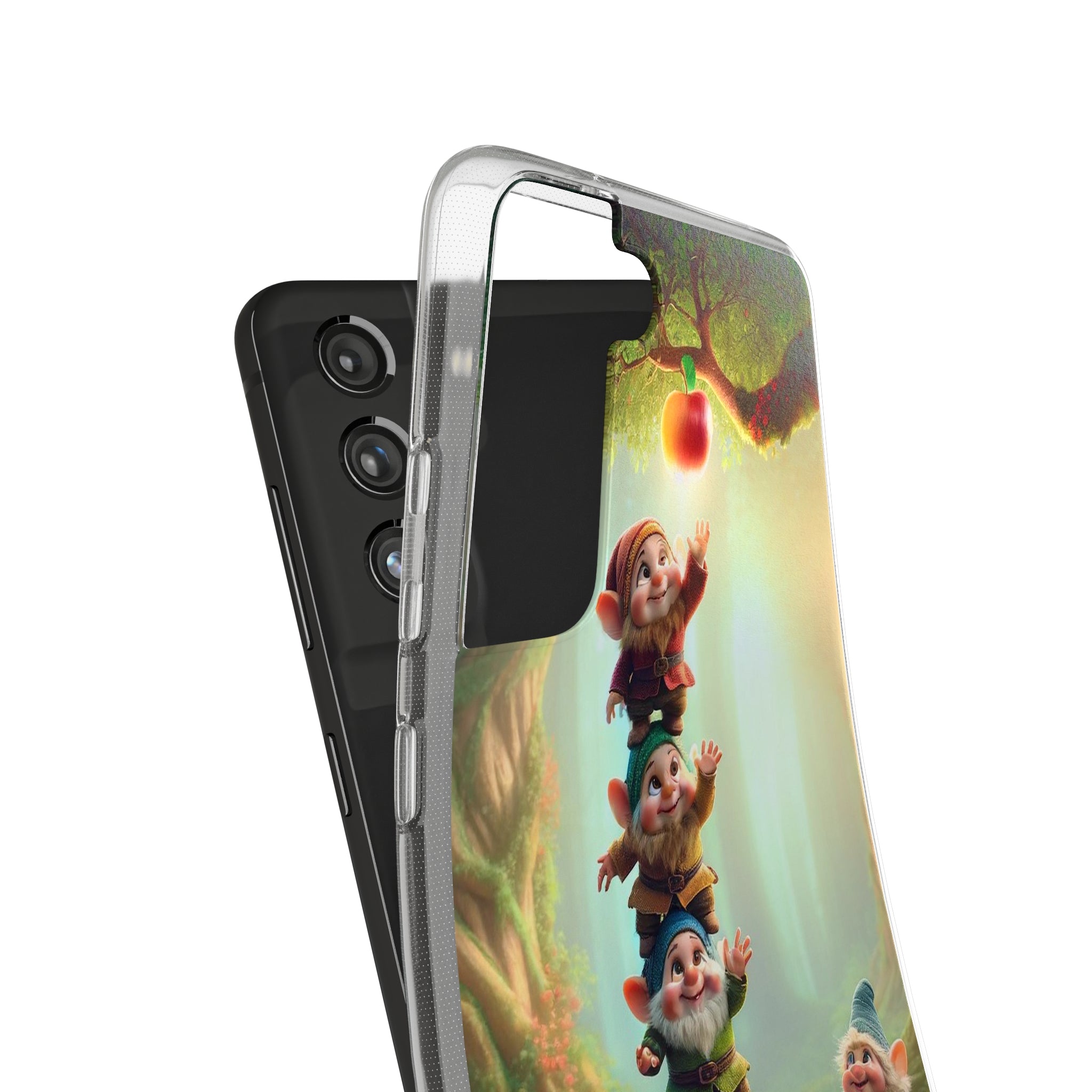 Gnomes reaching an apple - Soft Phone Case