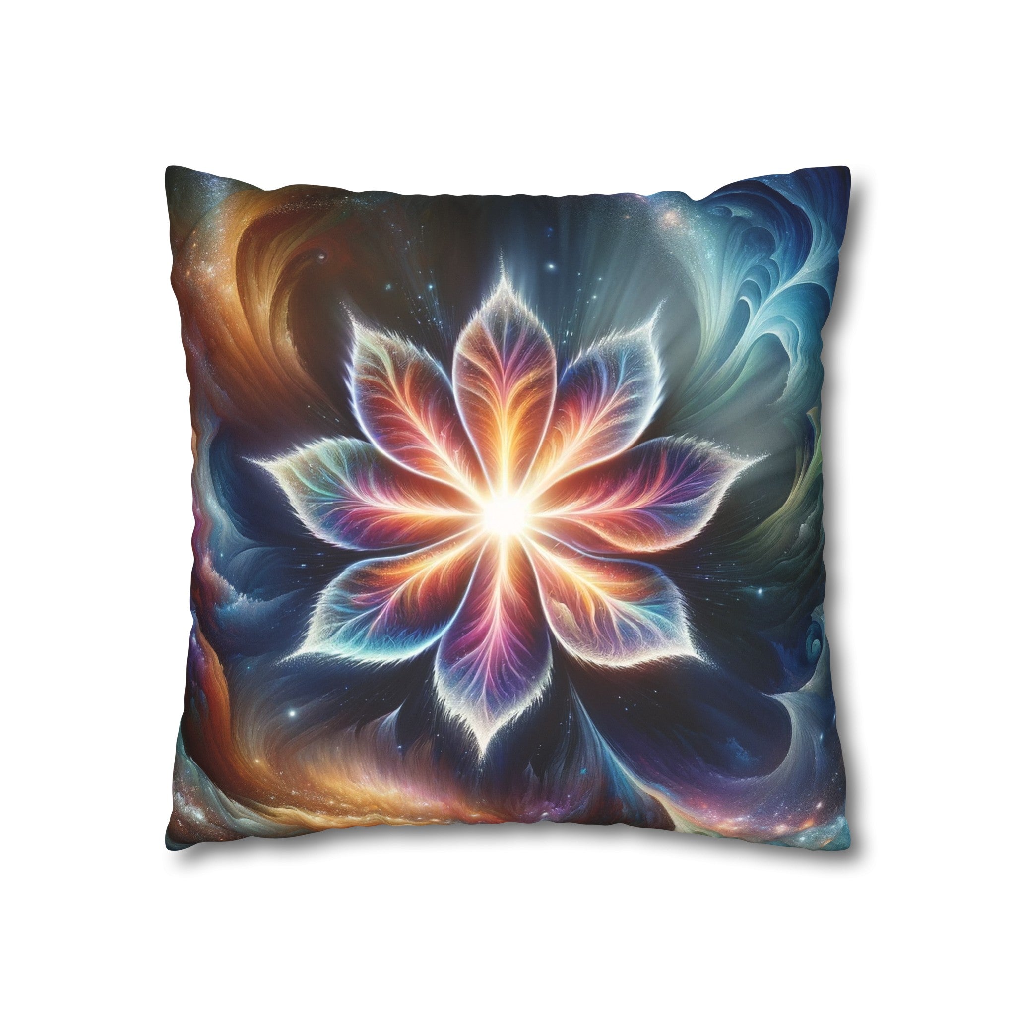 Galaxy-flower (2) - Suede Square Pillowcase