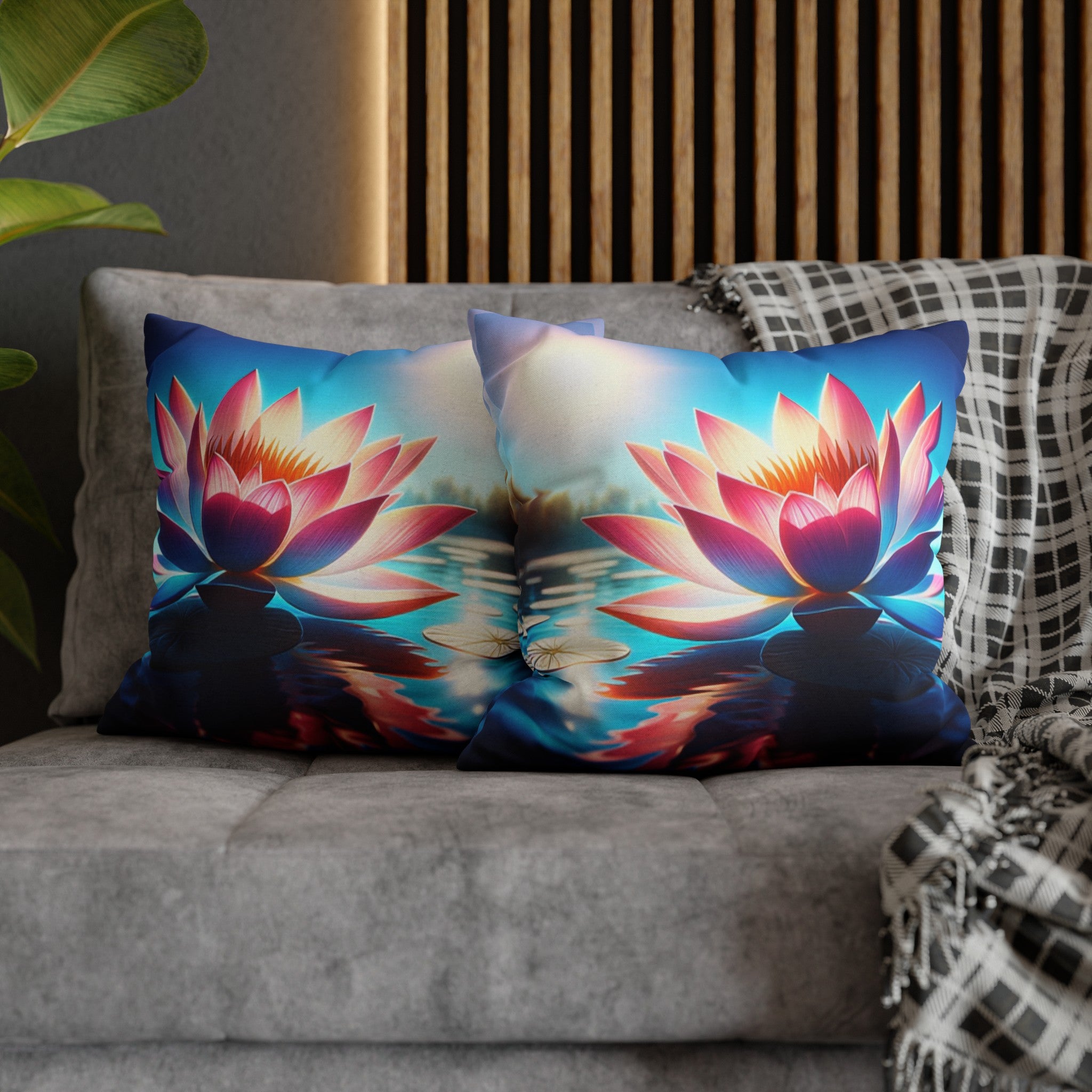 Lotus flower 2 - Polyester Square Pillowcase