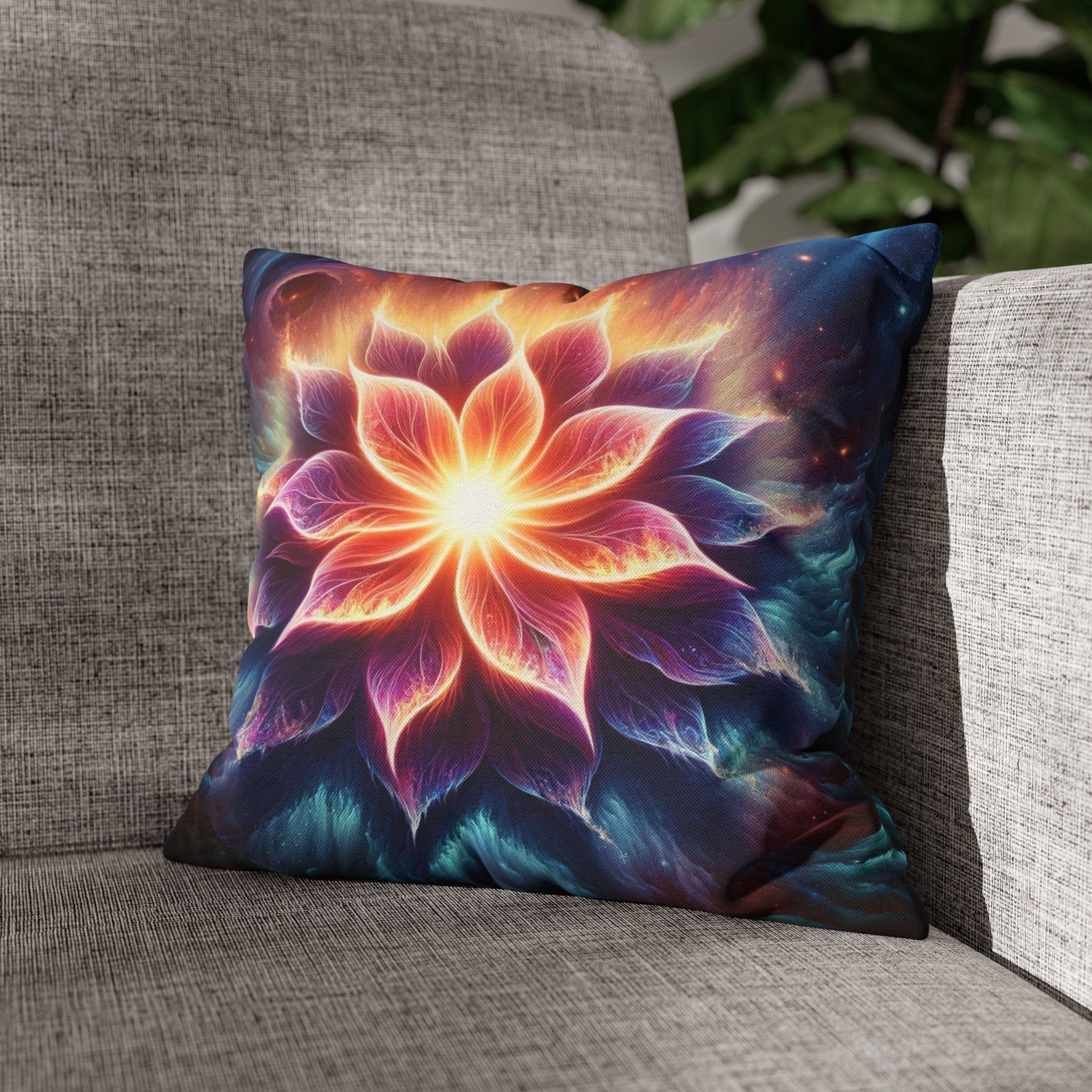 Galaxy-flower 1 - Spun Polyester Square Pillowcase