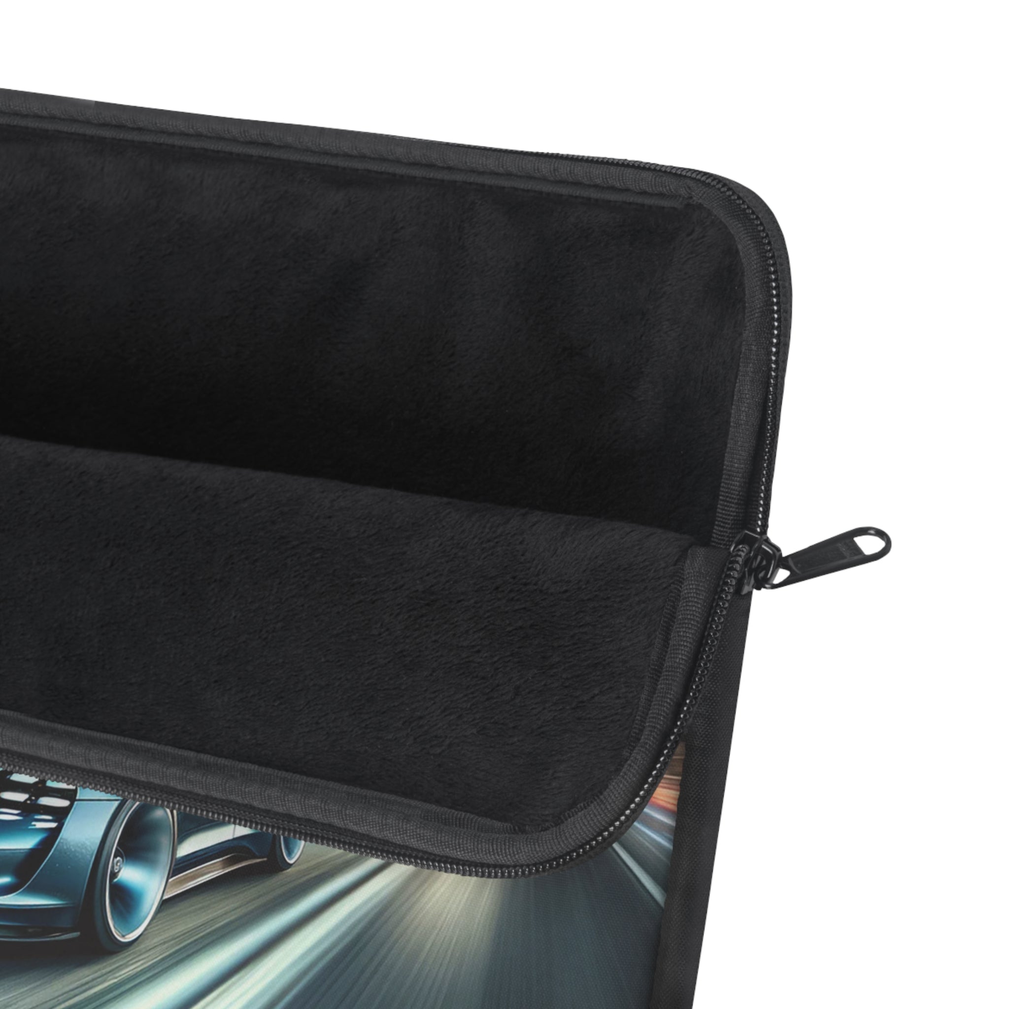 Blue car on the road - Laptop Sleeve