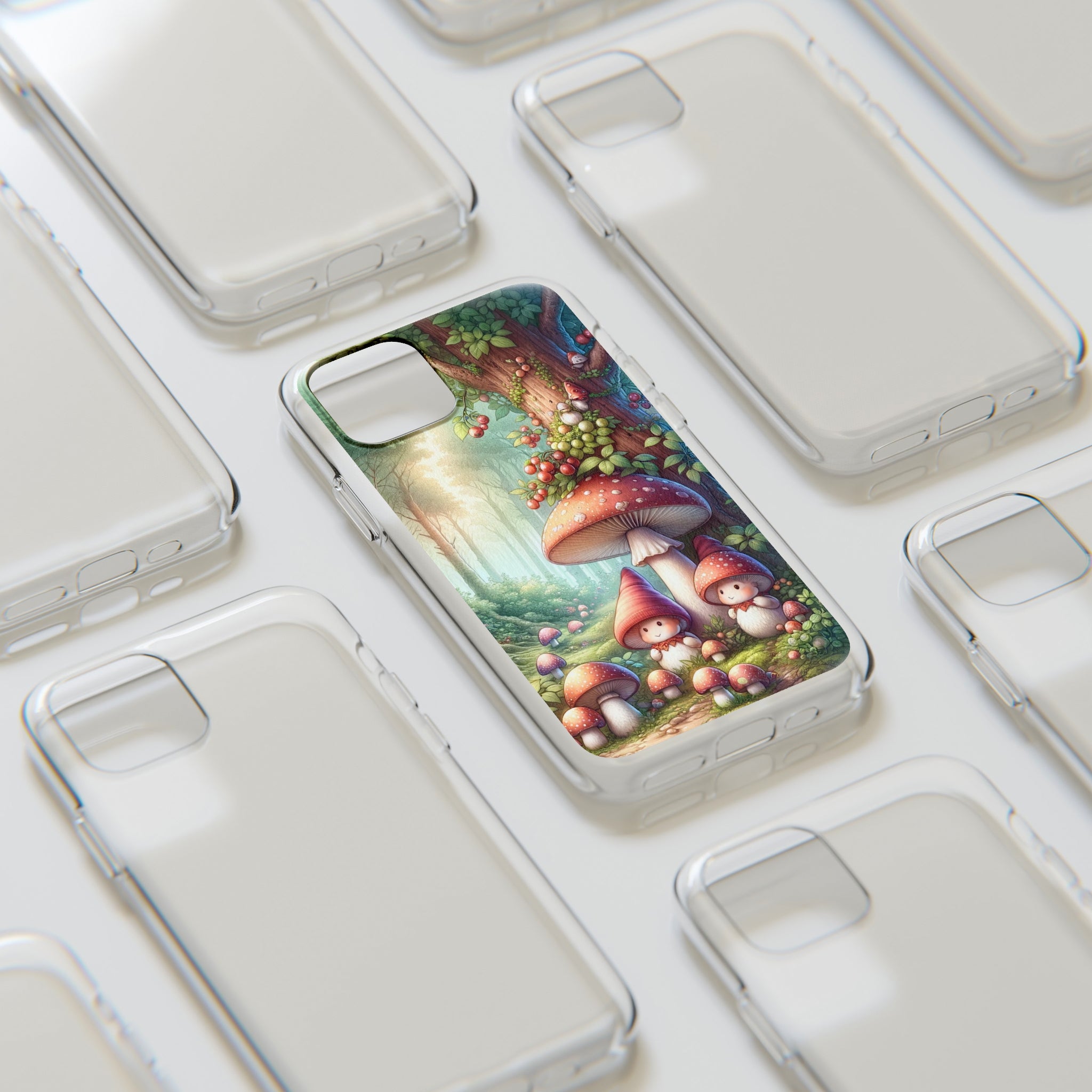 Gnomes and mushrooms - Soft Phone Case