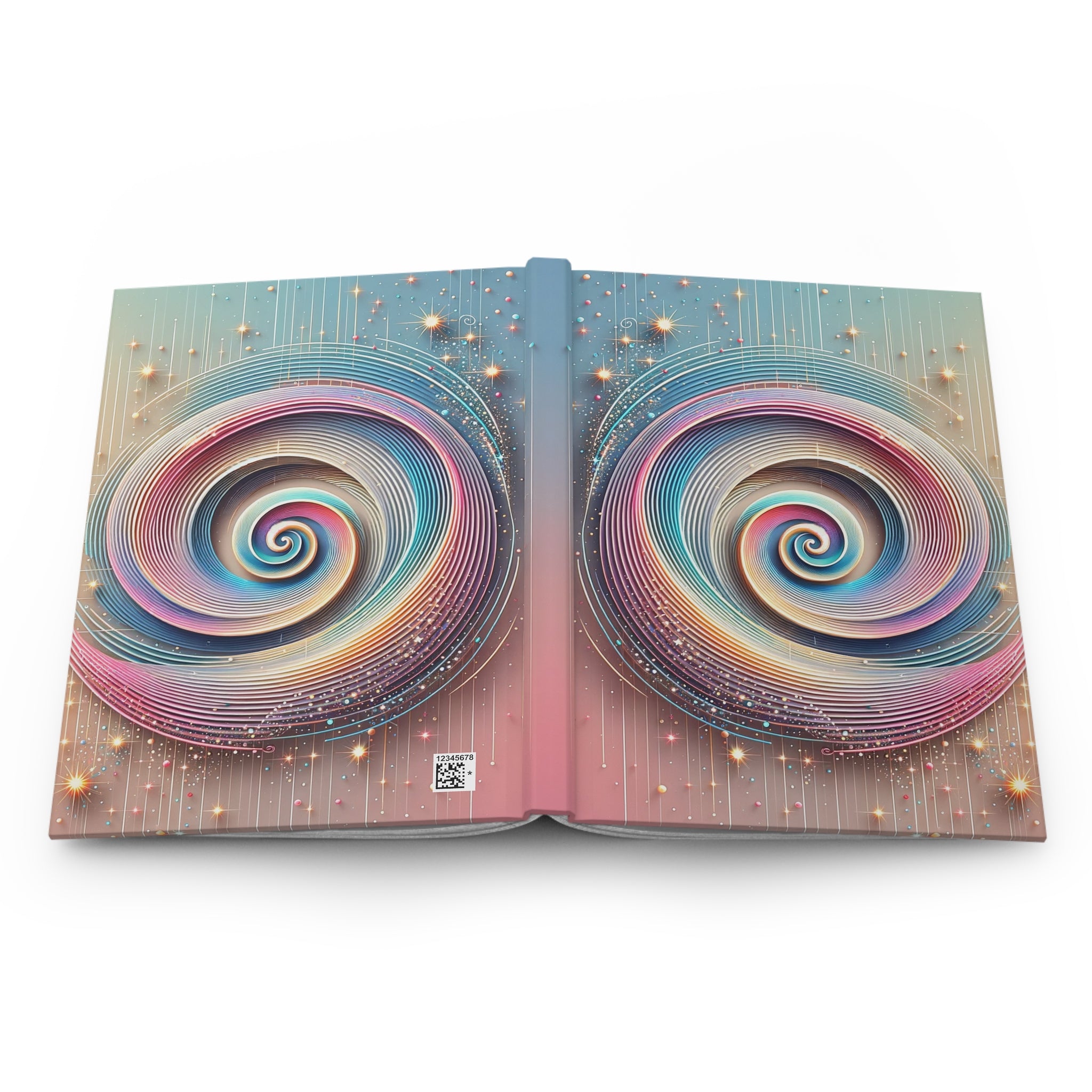 Blue pink spiral - Hardcover Notebook