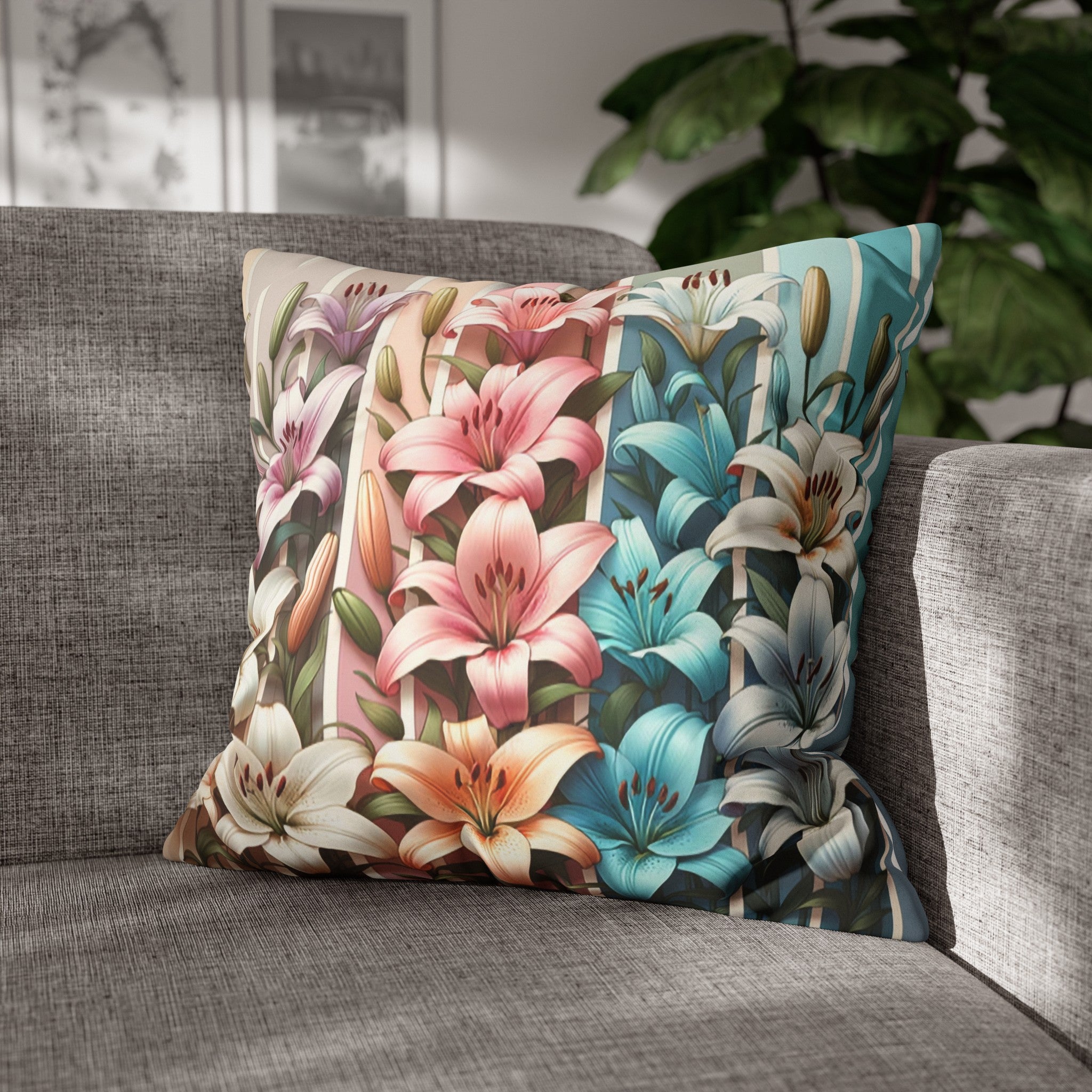 Lilies (4) - Suede Square Pillowcase