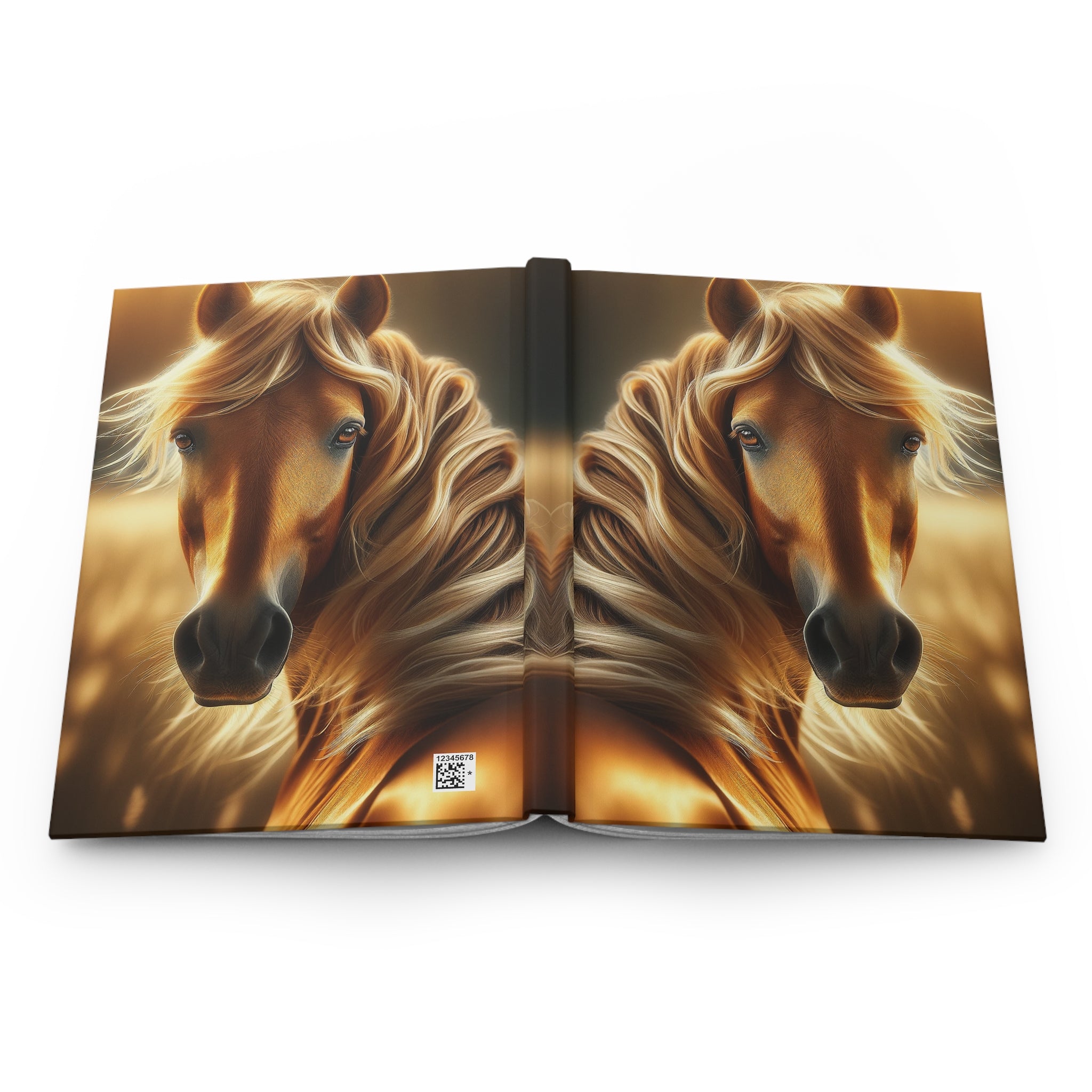 A curious, golden horse - Hardcover Notebook