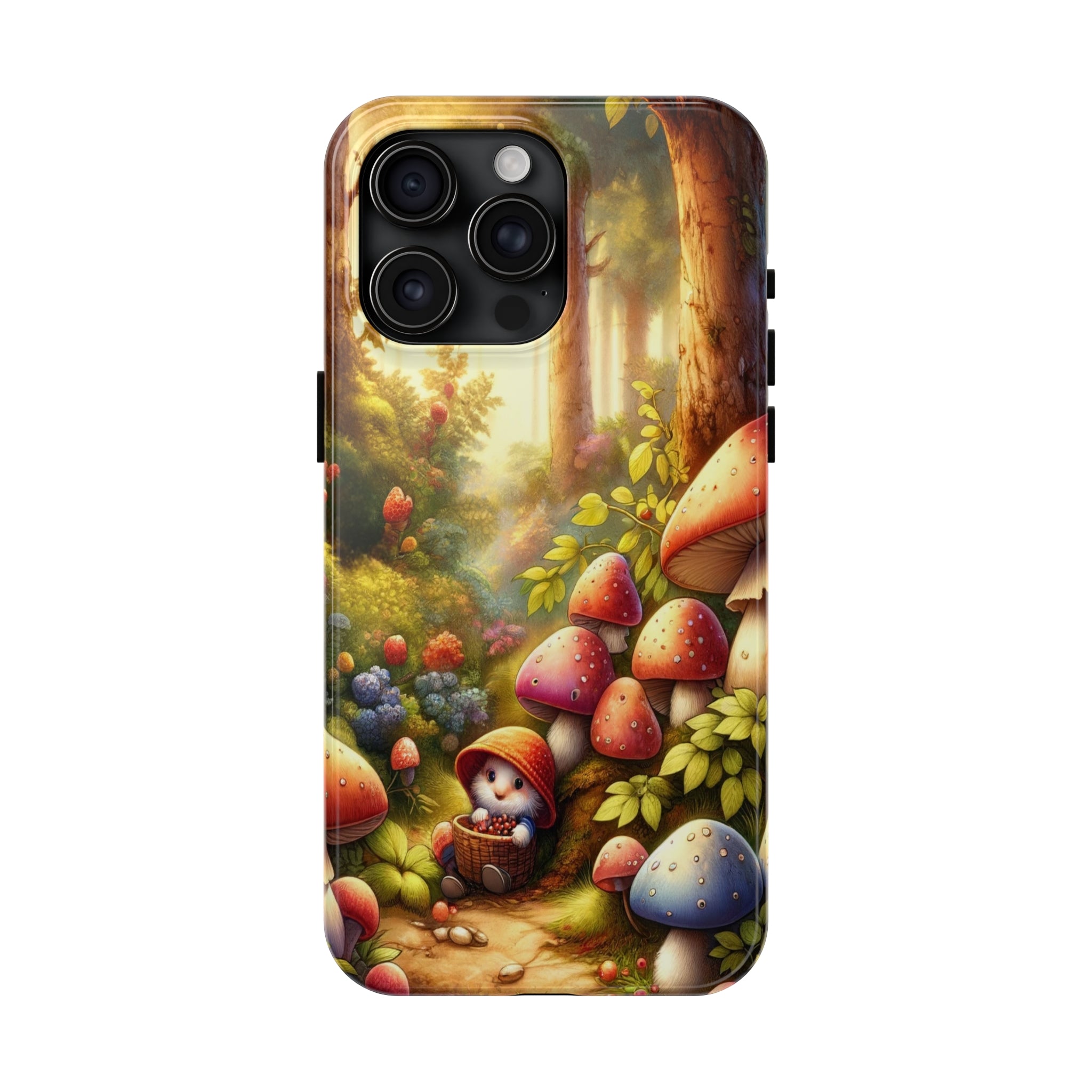 Gnomes sitting under mushroom - Tough Phone Case