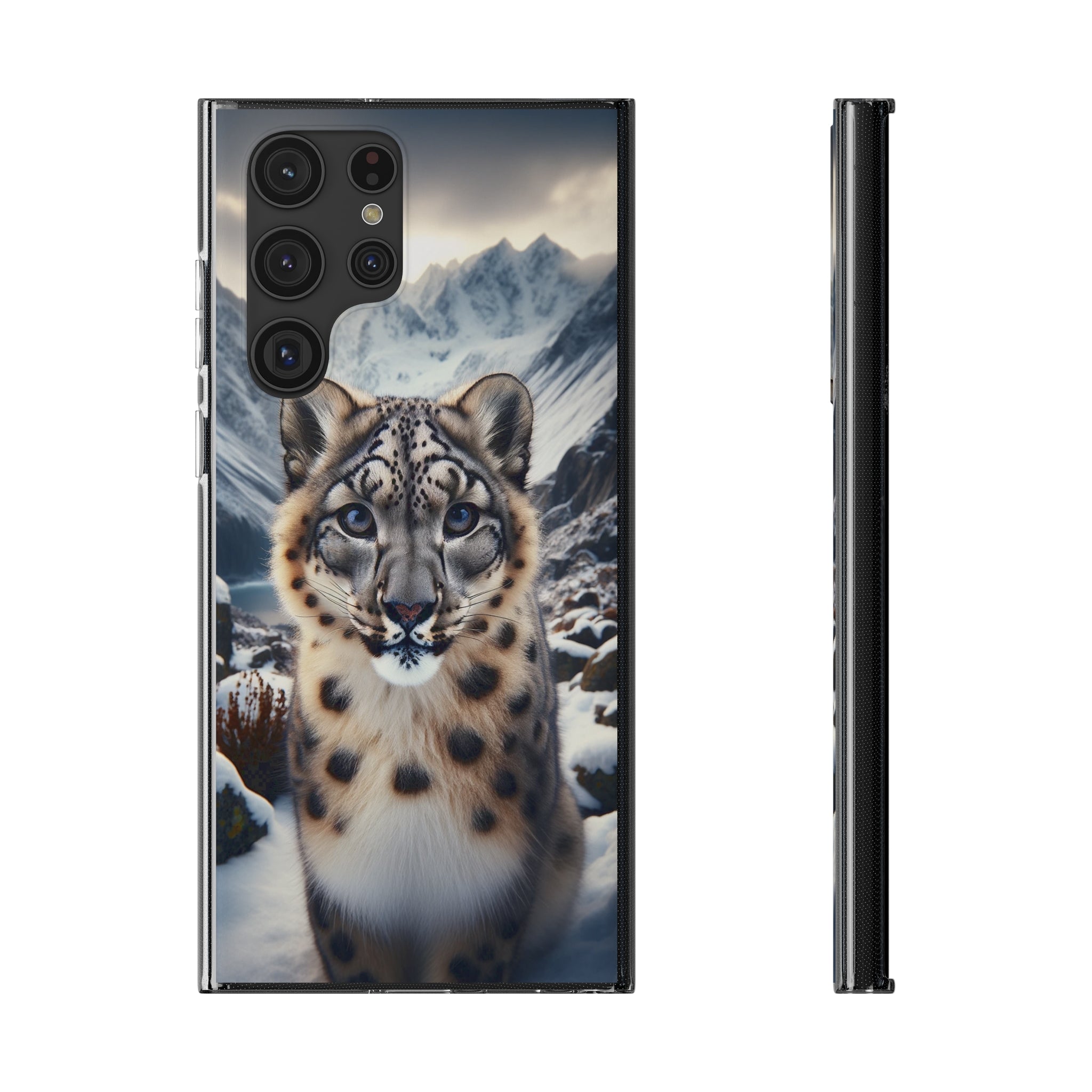 Curious Snow Leopard - Soft Phone Case