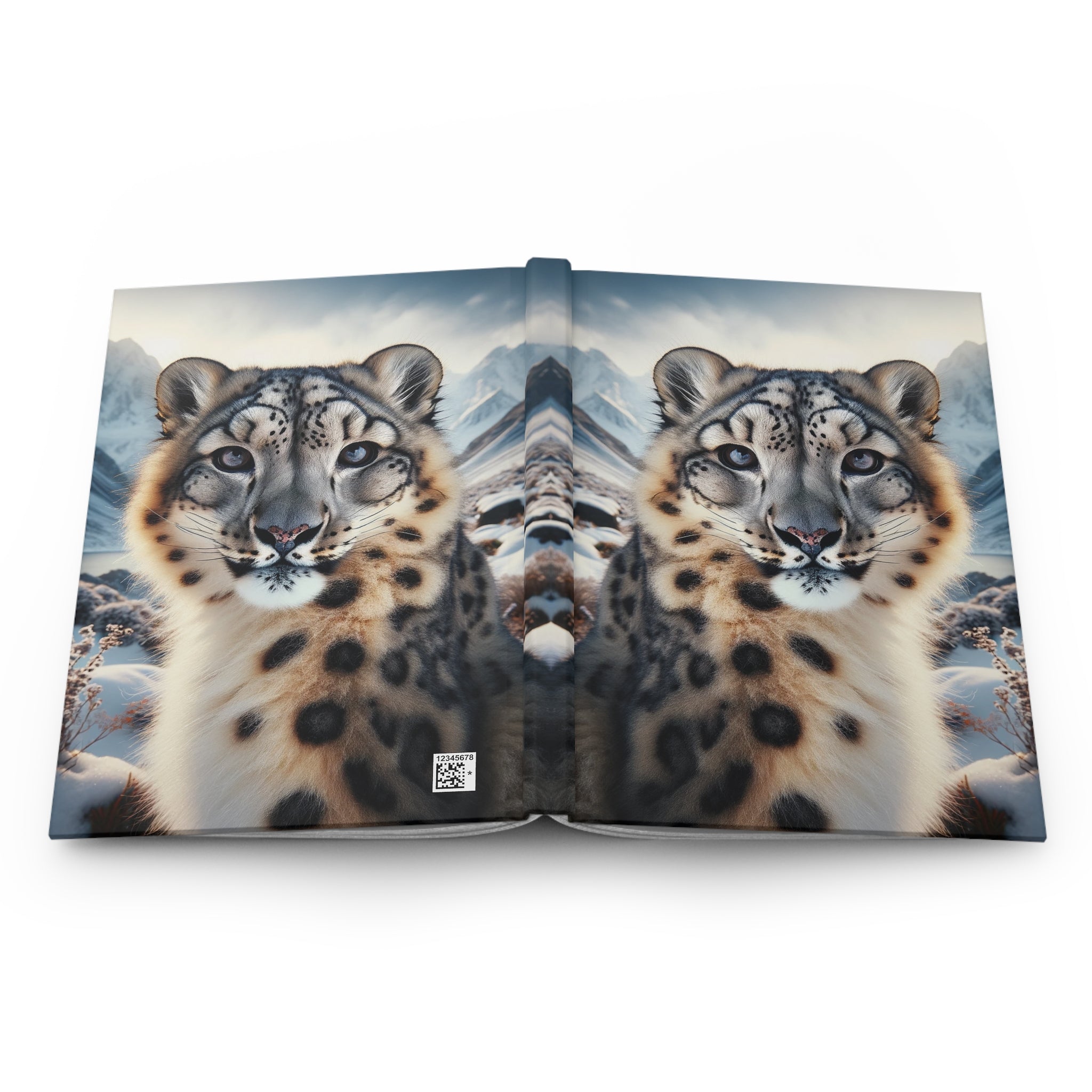 A curious snow leopard - Hardcover Notebook