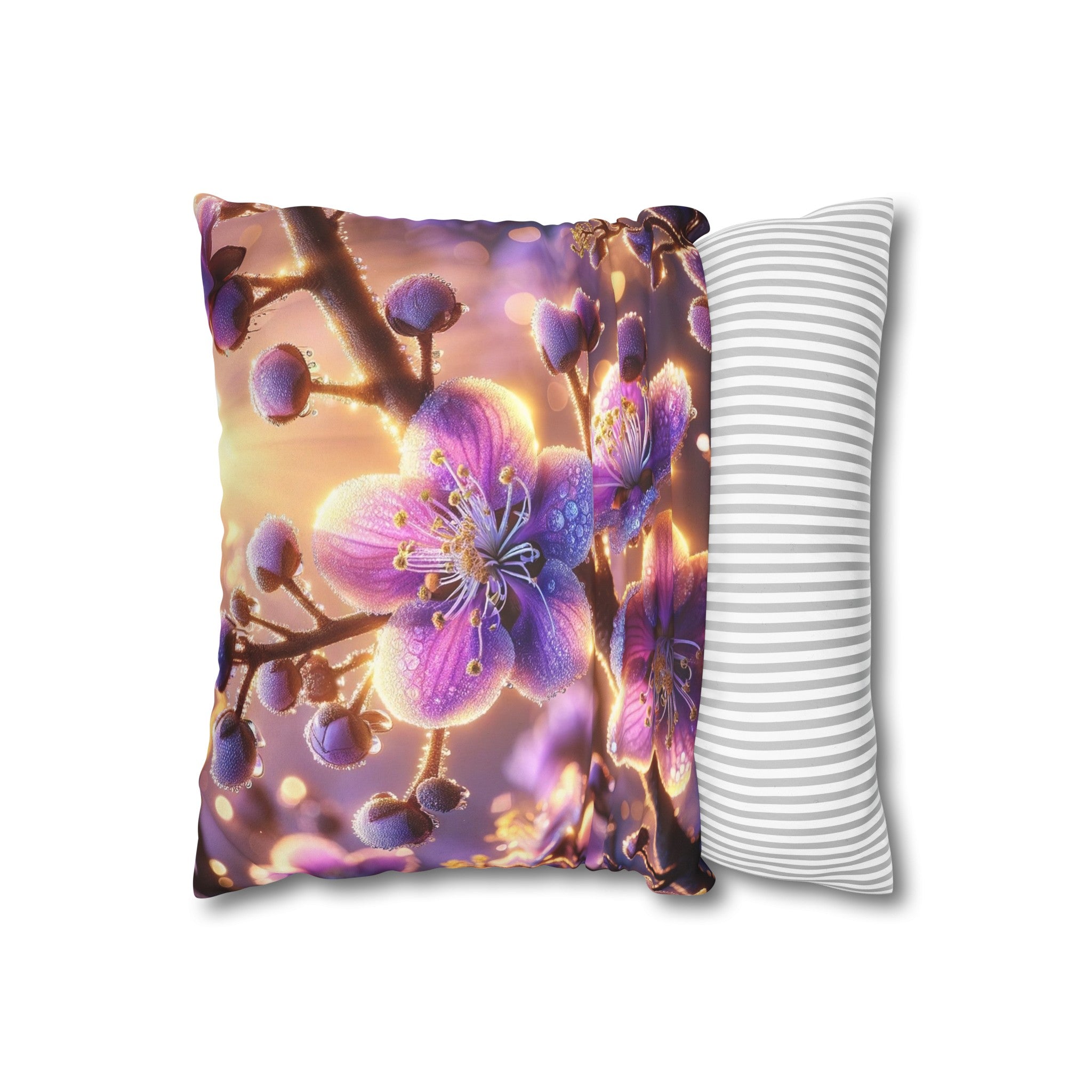 Purple diamond flowers (2) - Suede Square Pillowcase