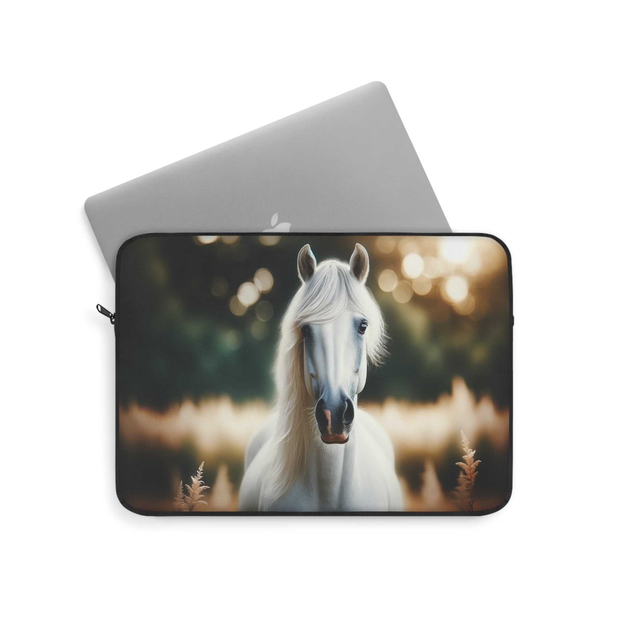 Curious, white horse - Laptop Sleeve