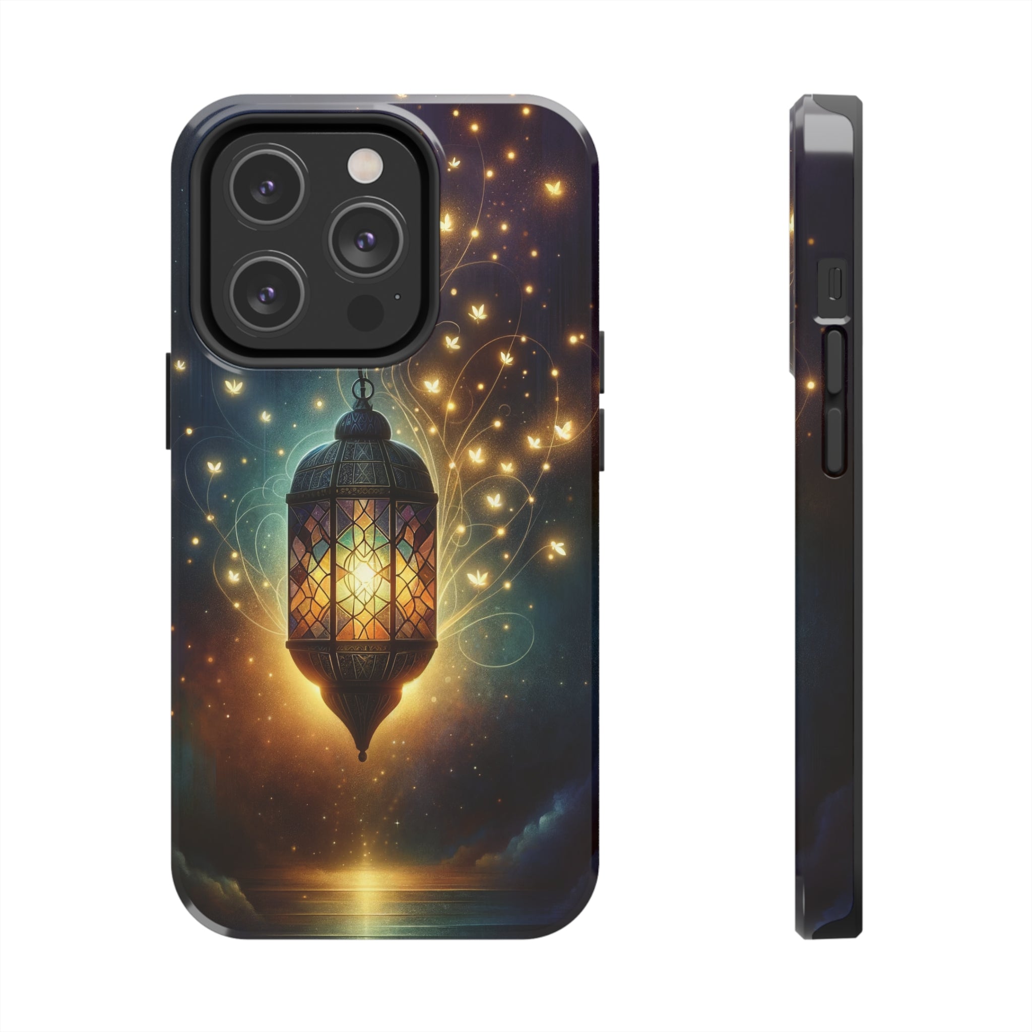 Fireflies around lamp - Tough Phone Case