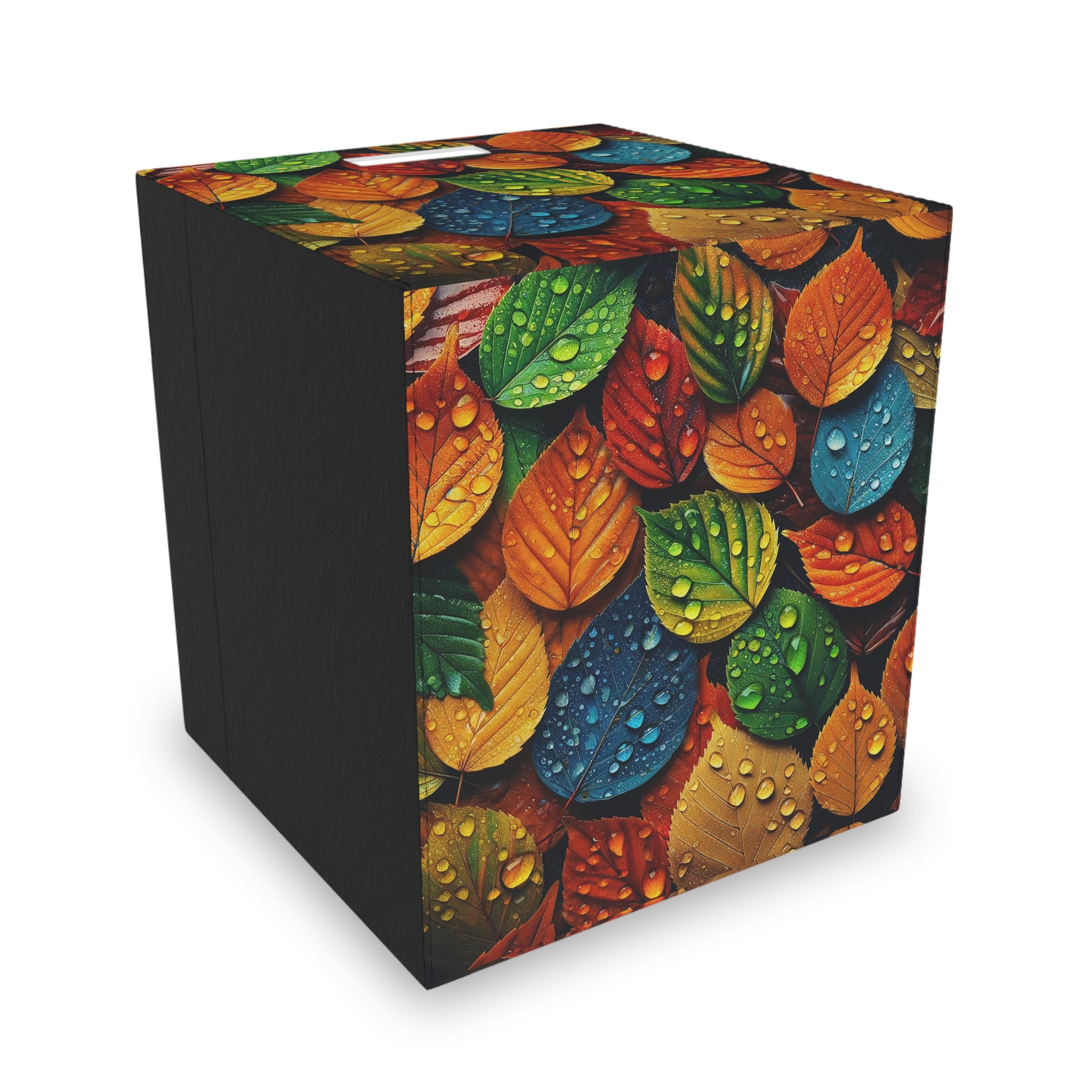 Colourful leaves with raindrops - Storage Box