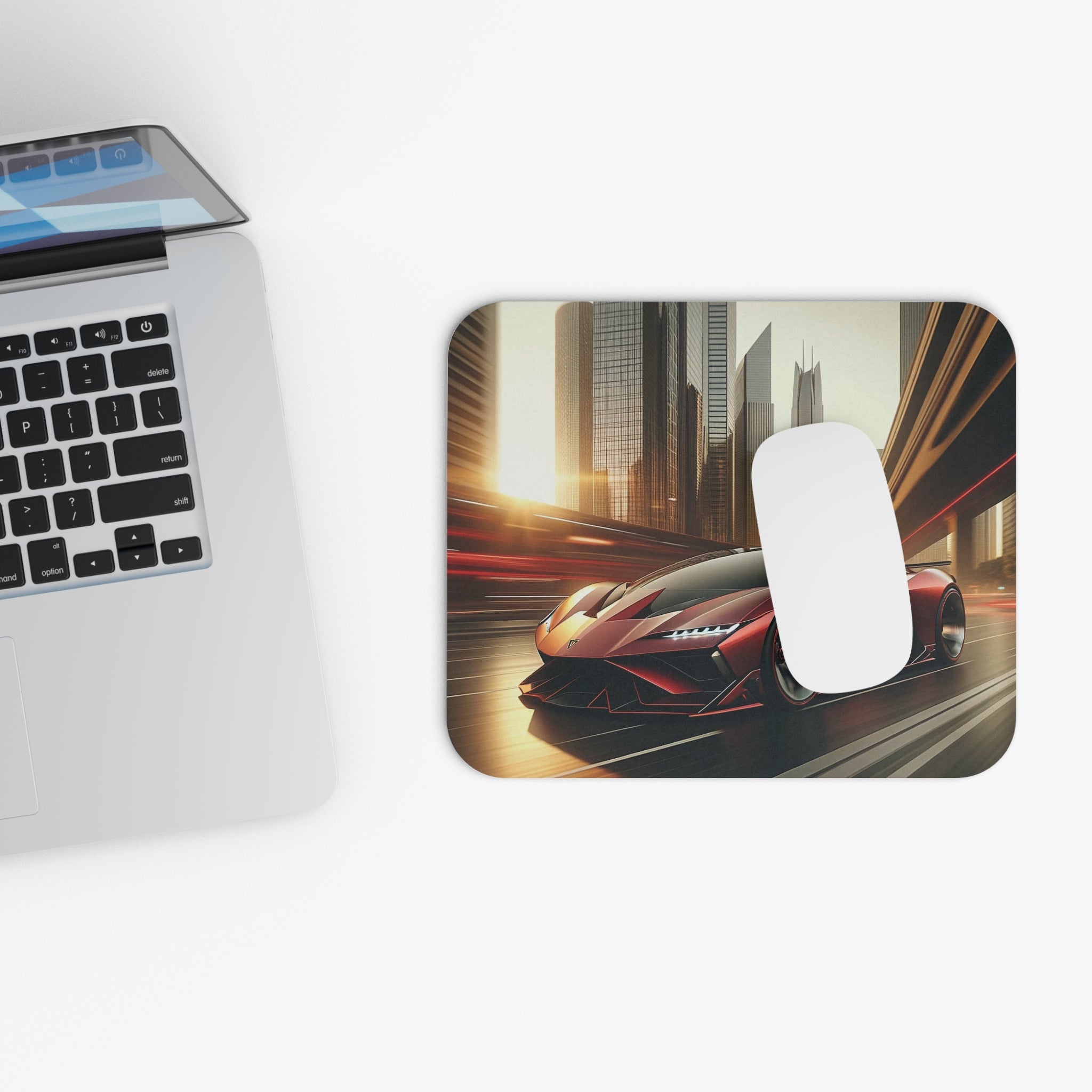 A red, Ferrari-inspired car - Mouse Pad (Rectangle)