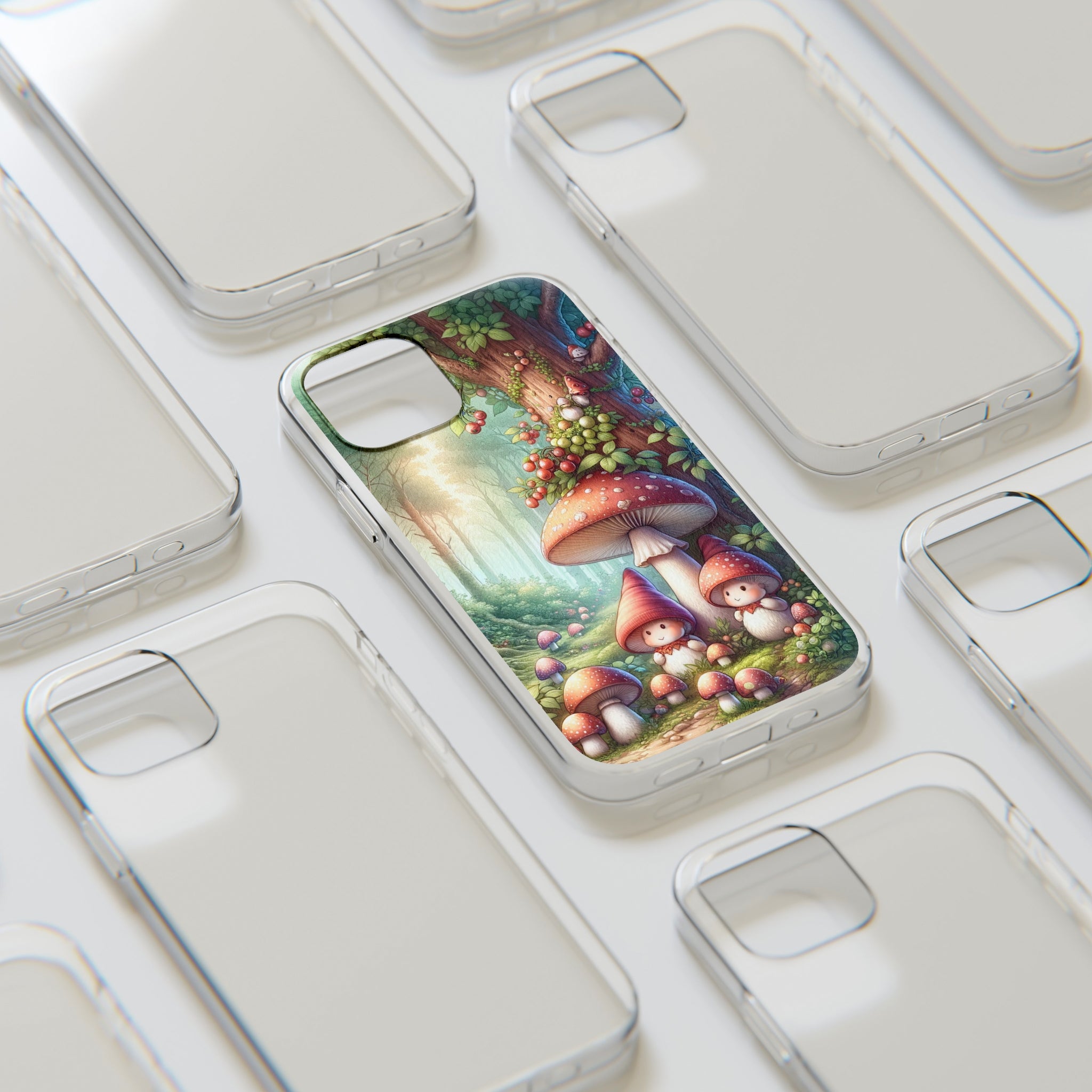 Gnomes and mushrooms - Soft Phone Case