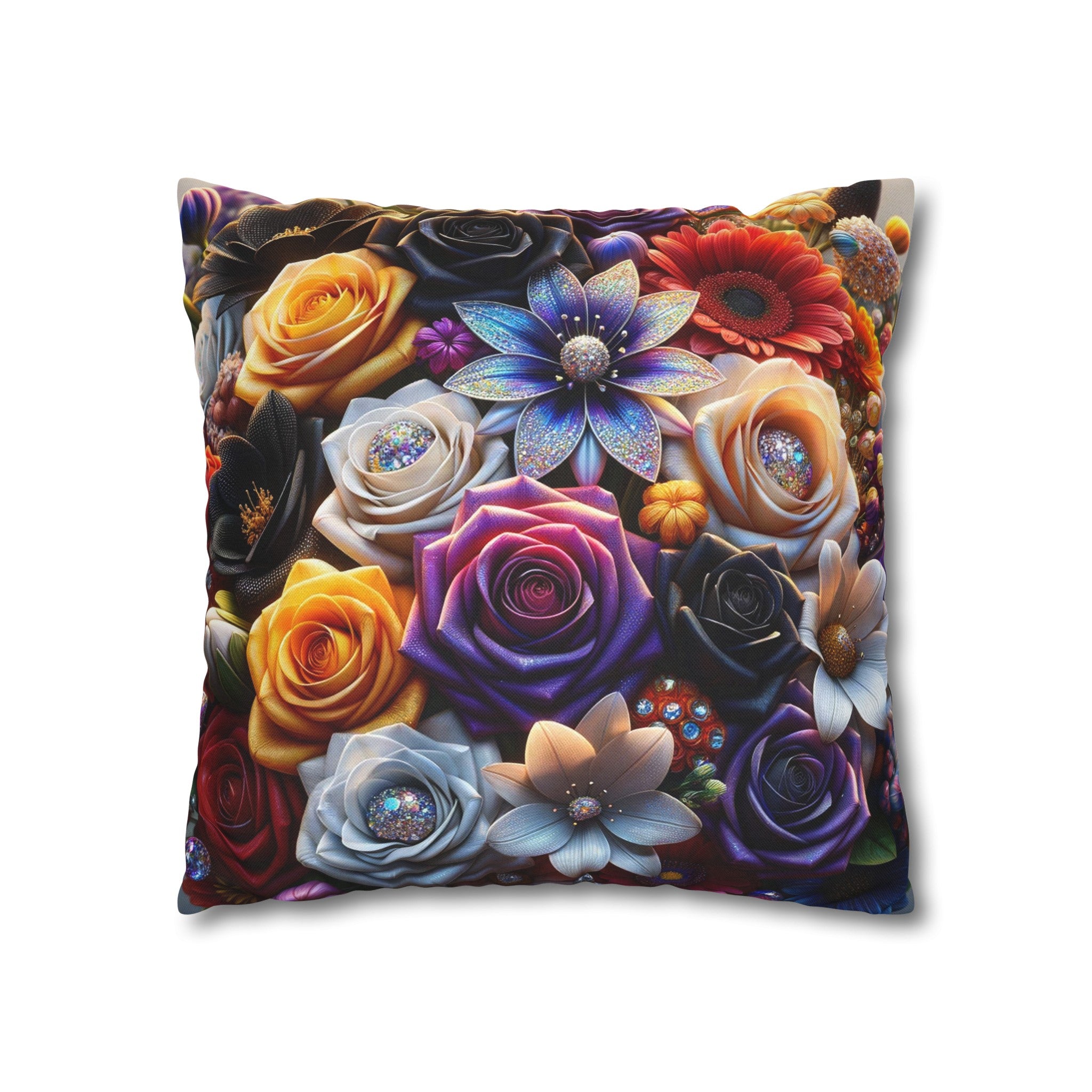 Colourful Bouquet (5) - Polyester Square Pillowcase