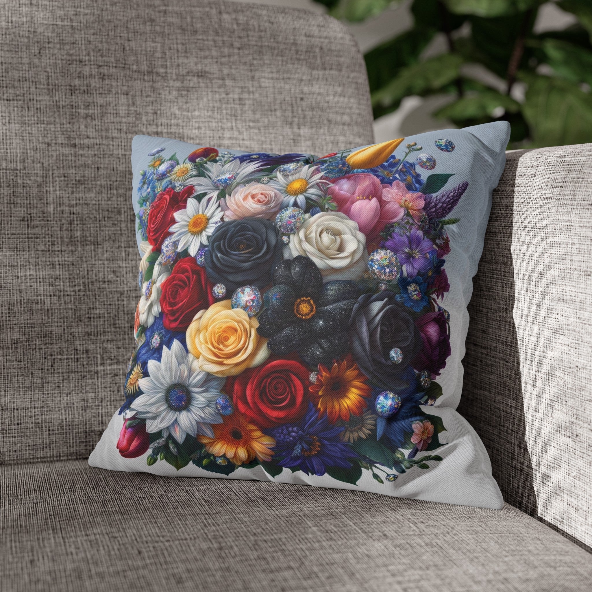 Colourful Bouquet (6) - Polyester Square Pillowcase