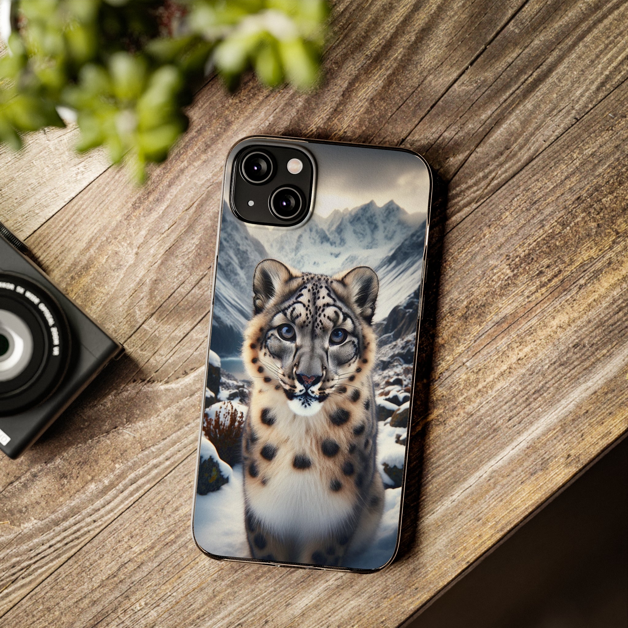 Curious Snow Leopard - Soft Phone Case