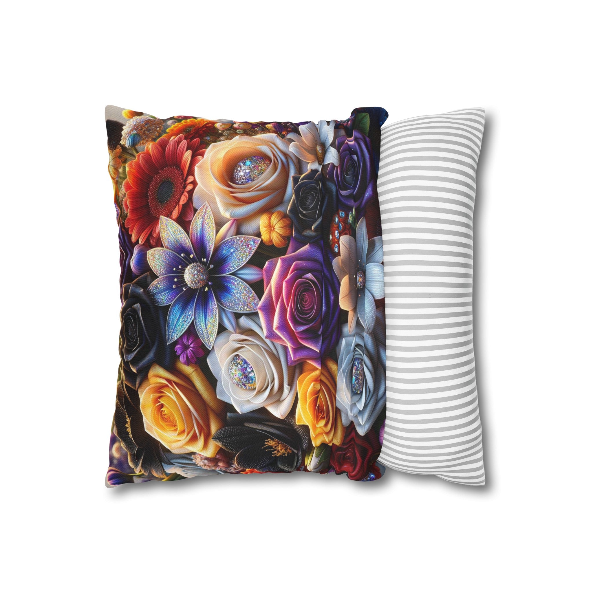 Colourful Bouquet (5) - Polyester Square Pillowcase