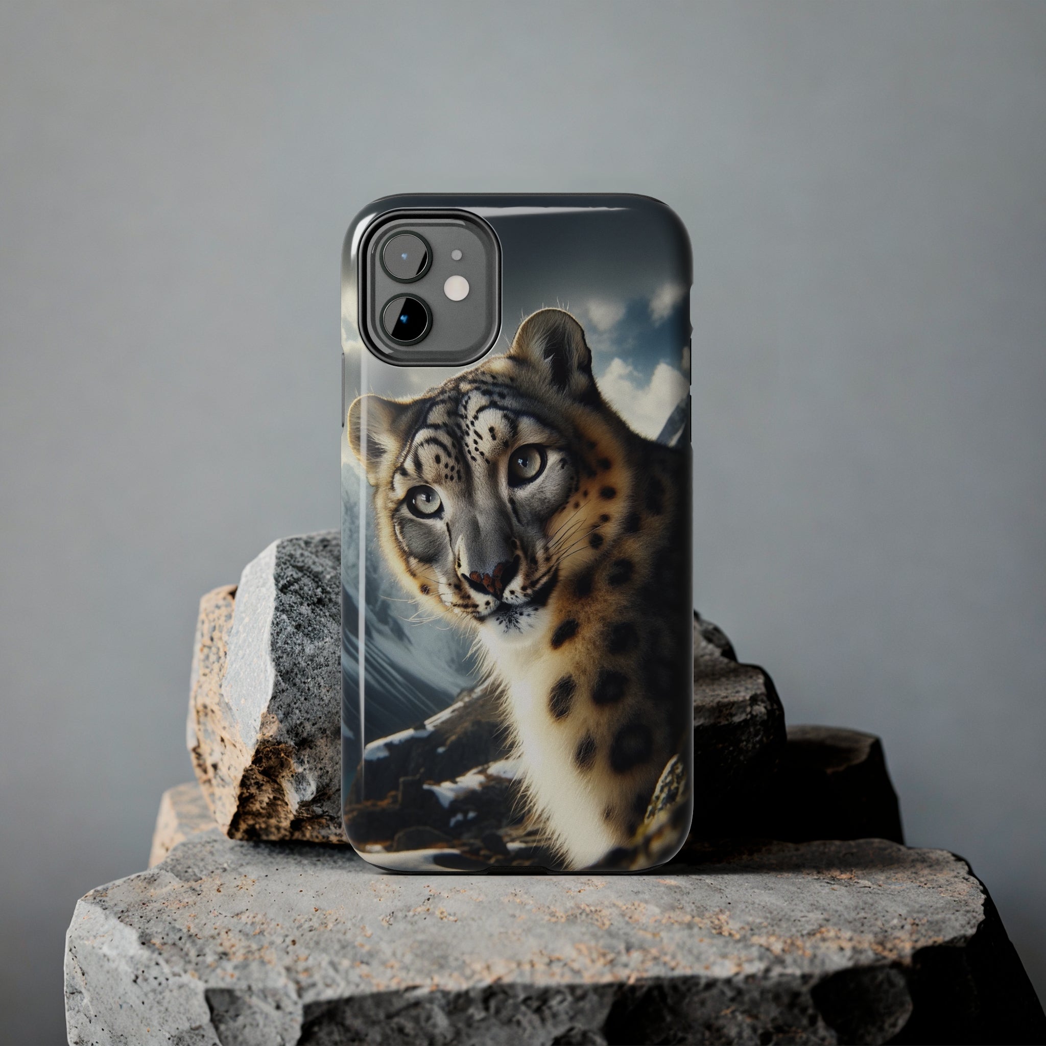 Curious Snow Leopard - Tough Phone Case