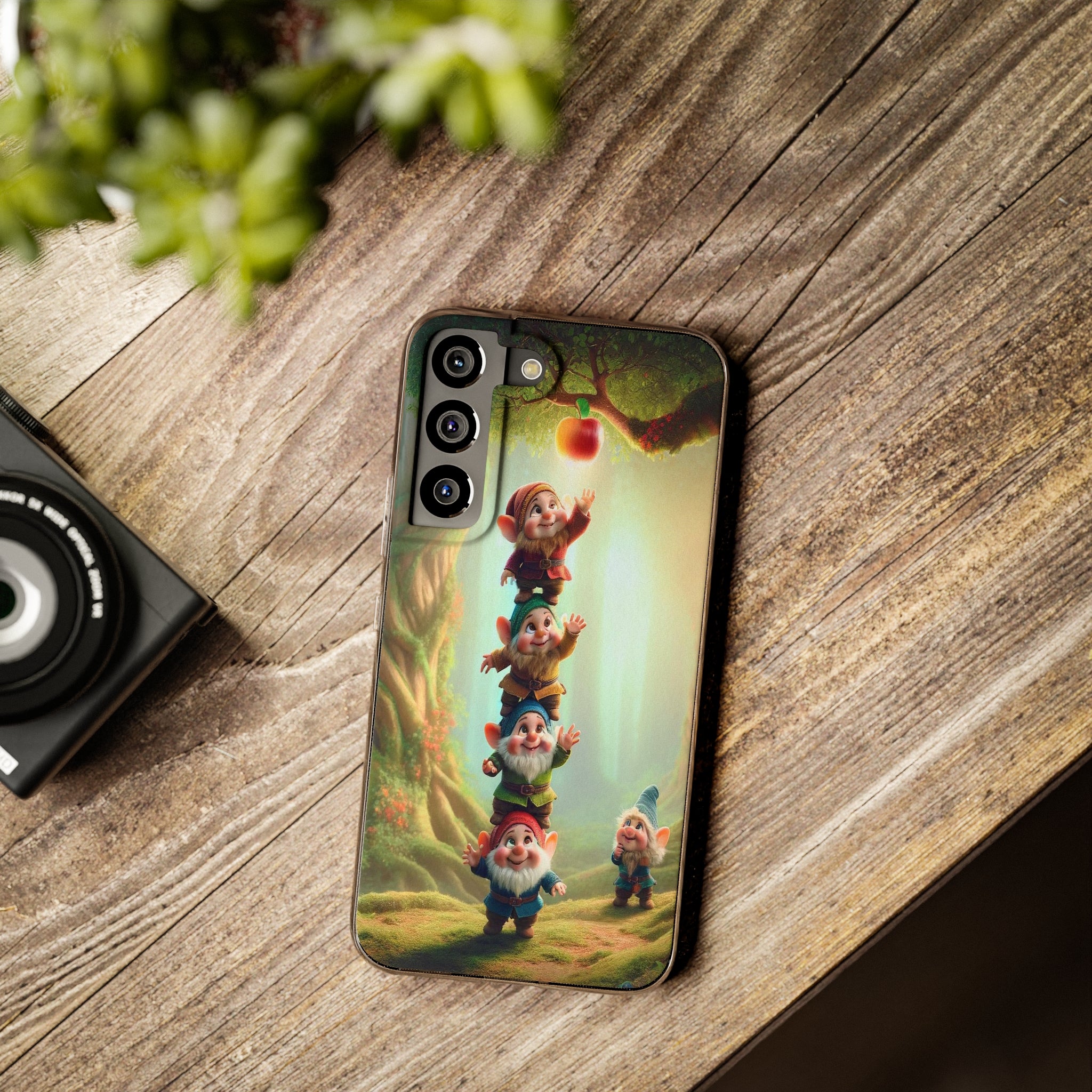 Gnomes reaching an apple - Soft Phone Case