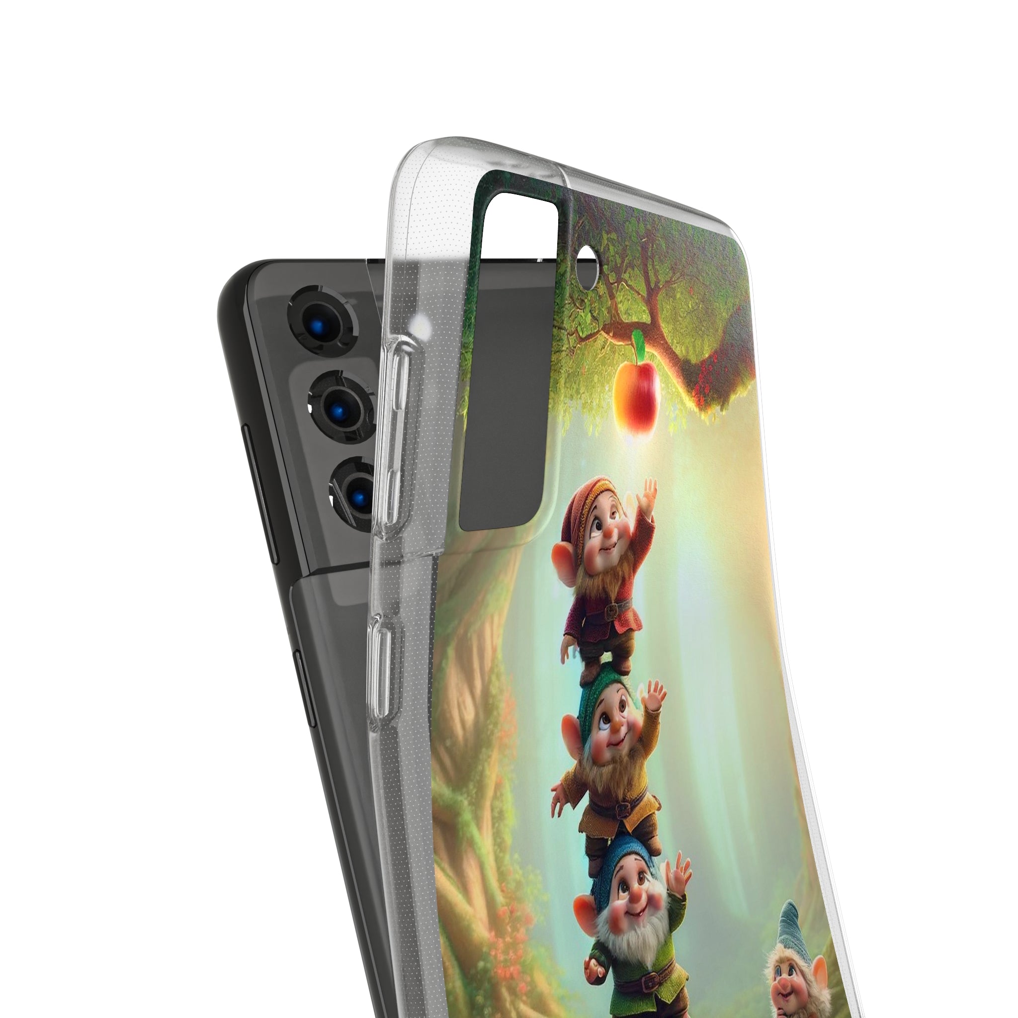 Gnomes reaching an apple - Soft Phone Case