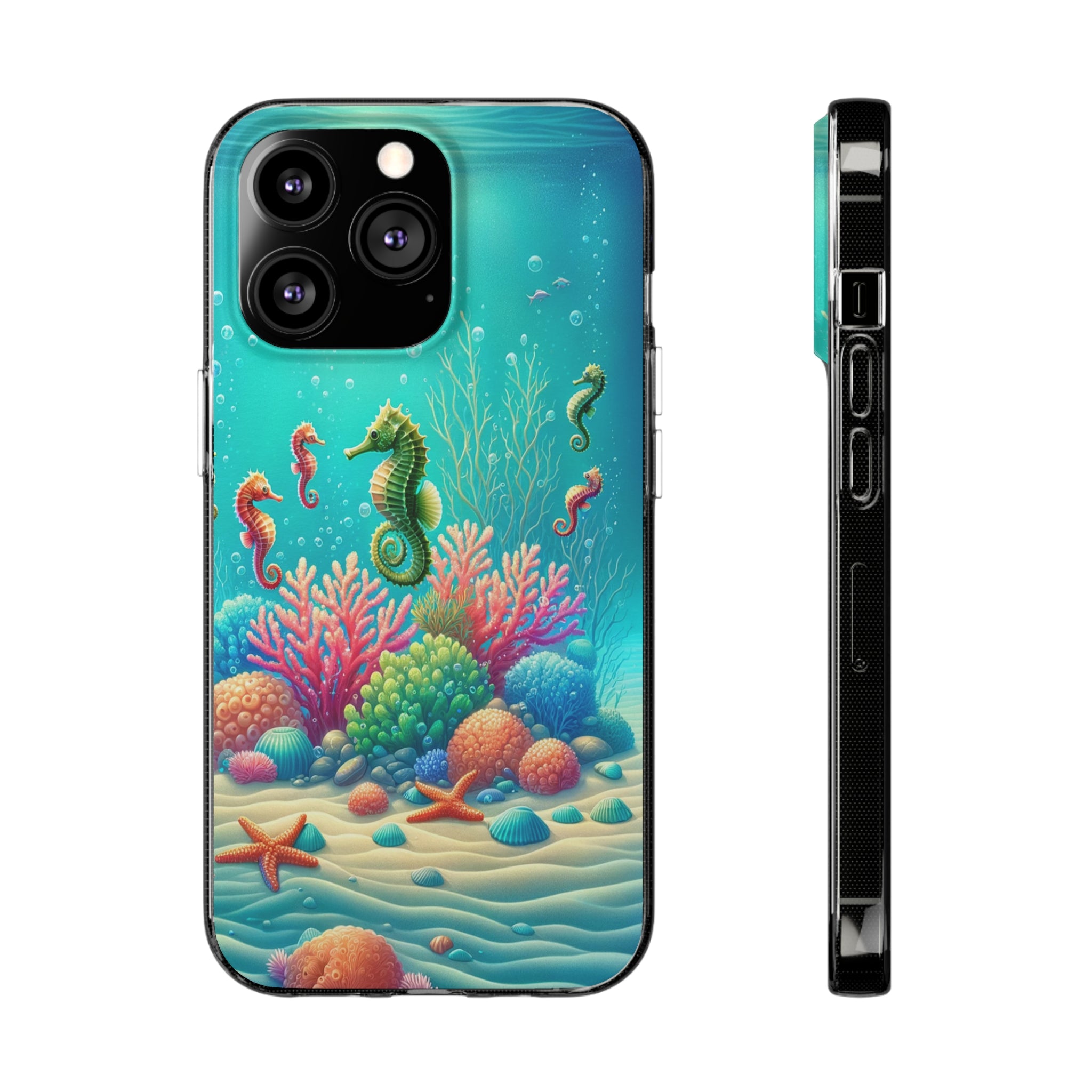 Seahorses - Soft Phone Case