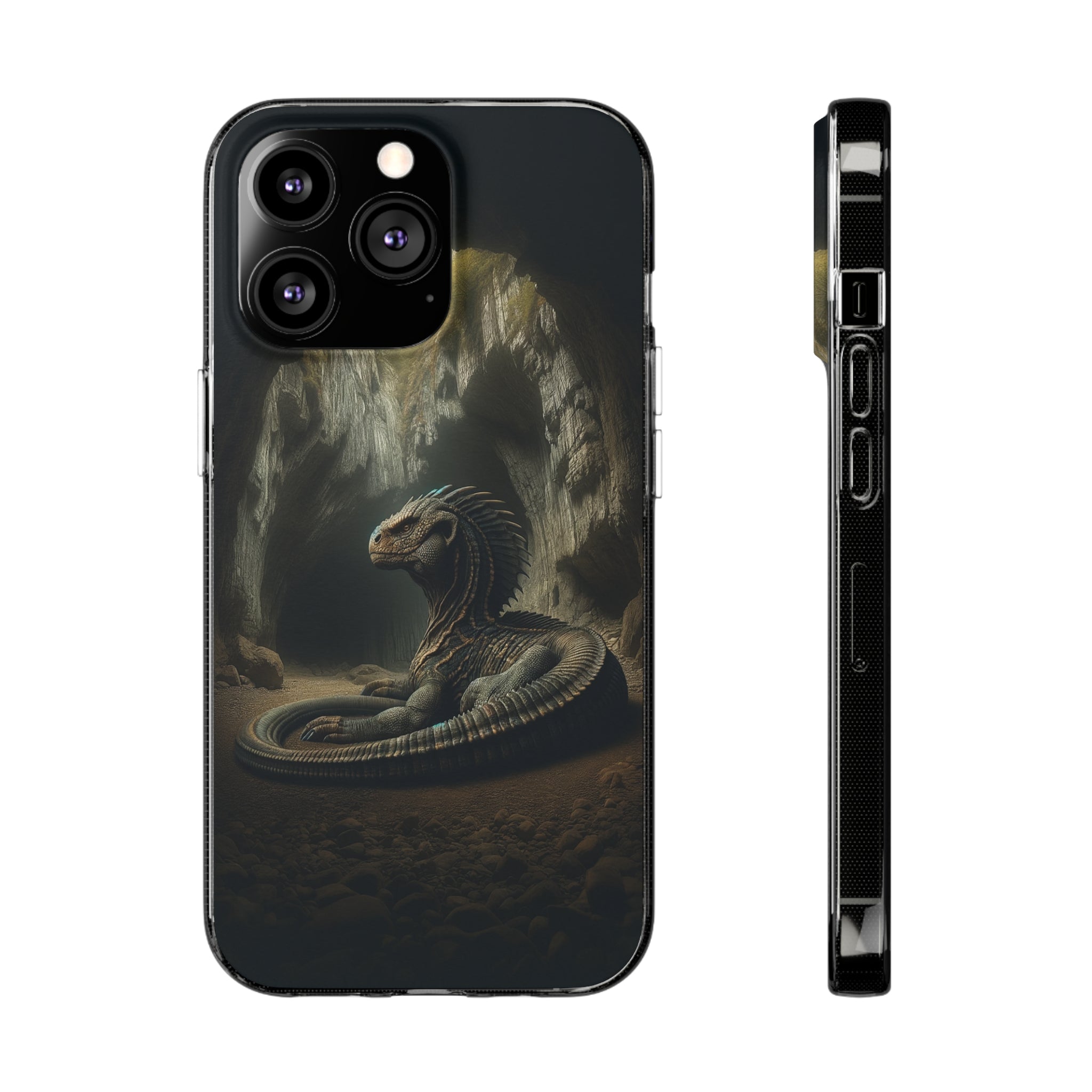 Basilisk in a cave - Soft Phone Case