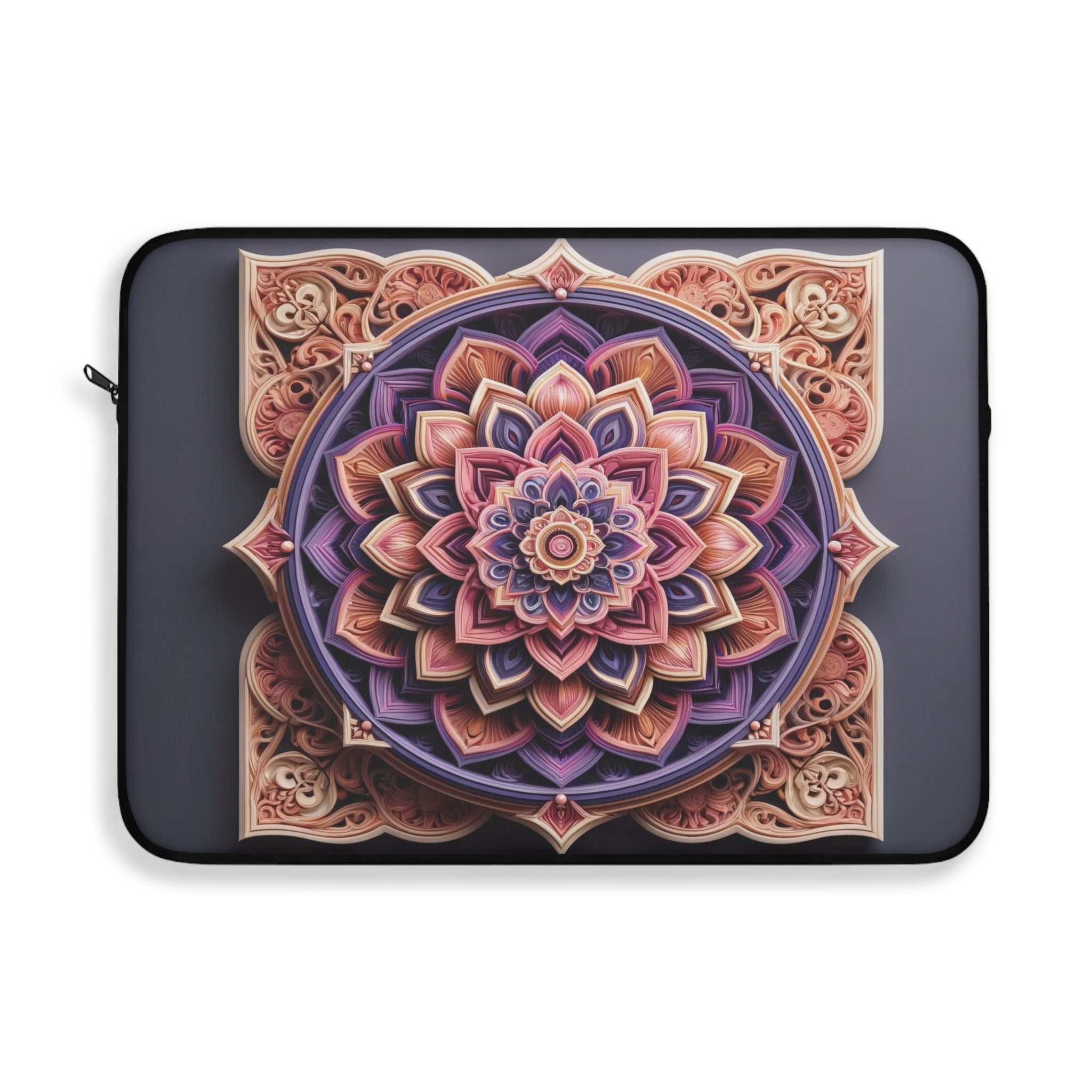 Pink-Purple, 3D Mandala - Laptop Sleeve