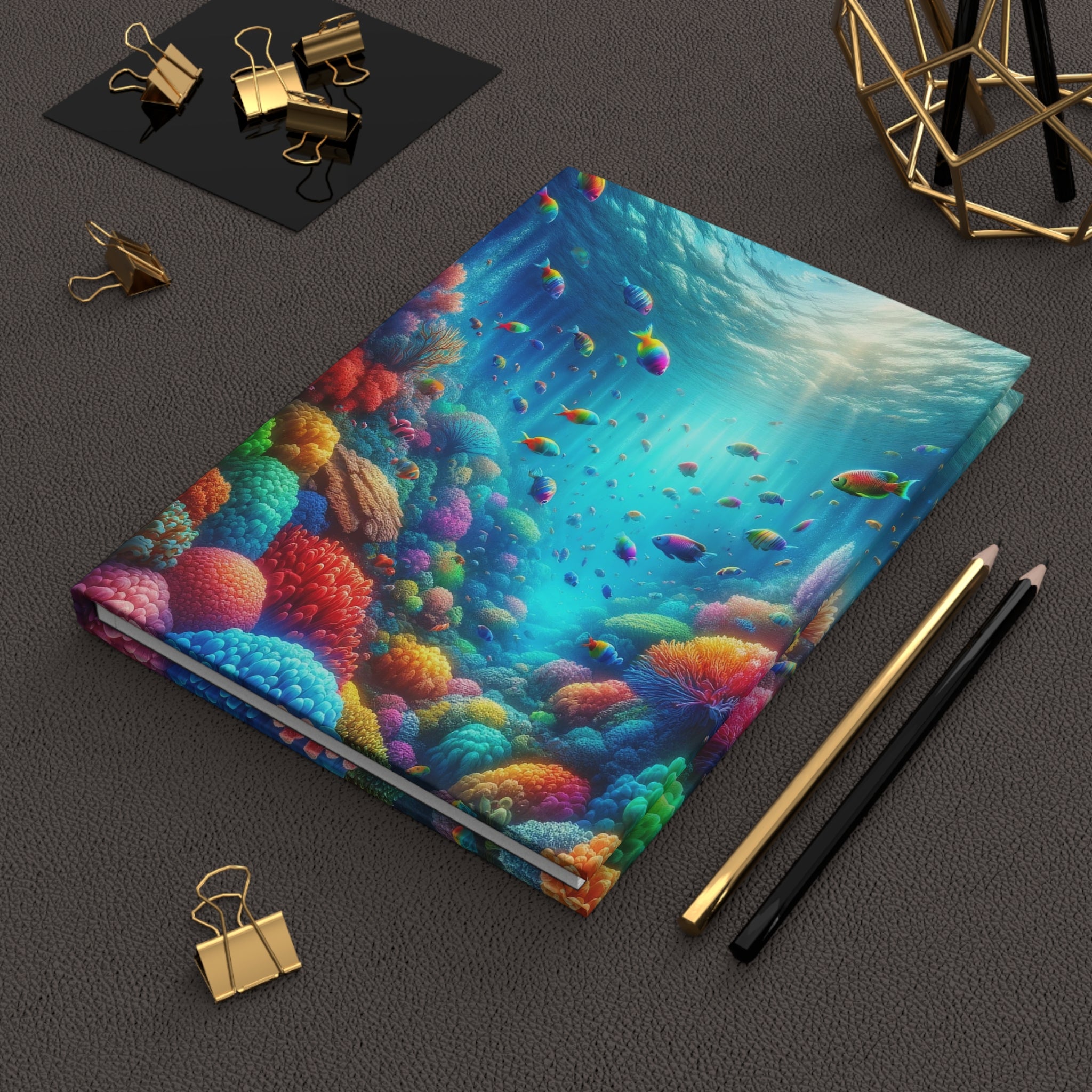 Colourful fish - Hardcover Notebook