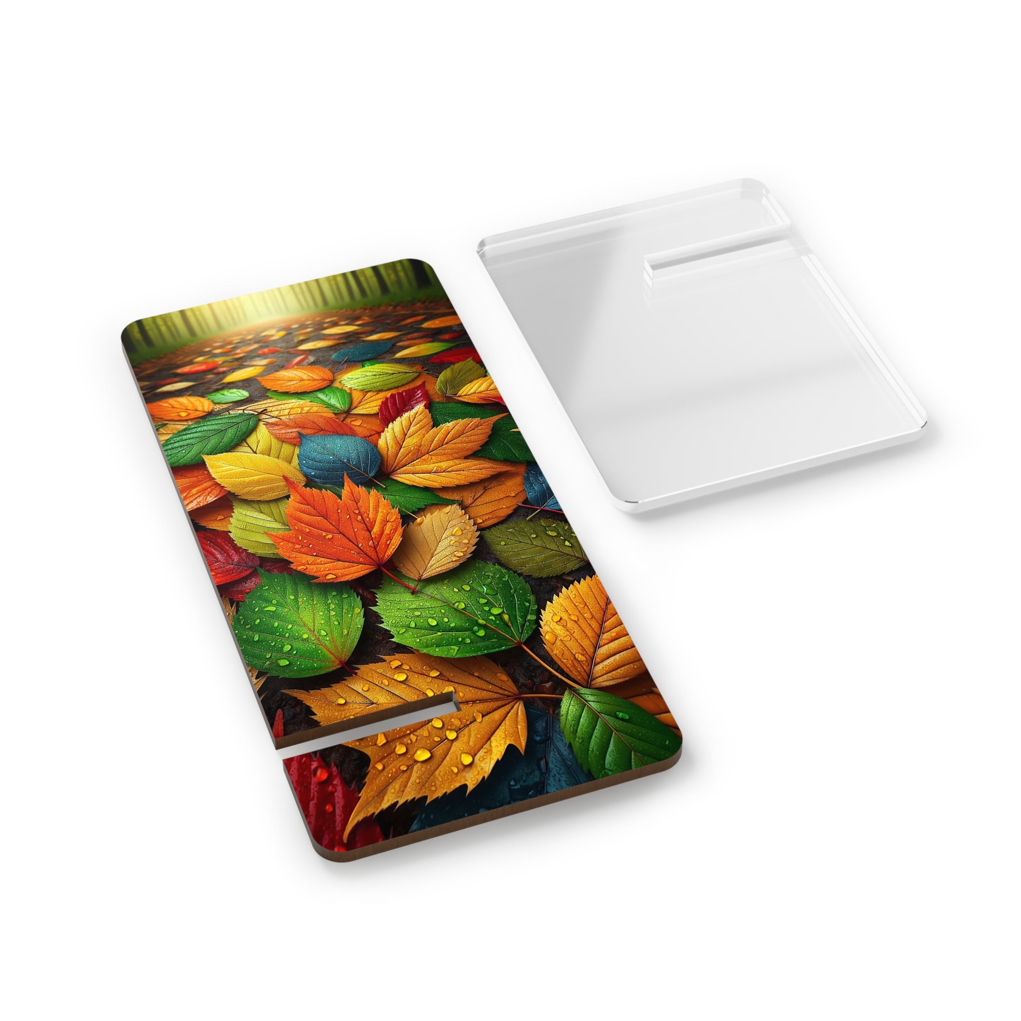 Multi coloured leaves on the ground - Smartphone Stand