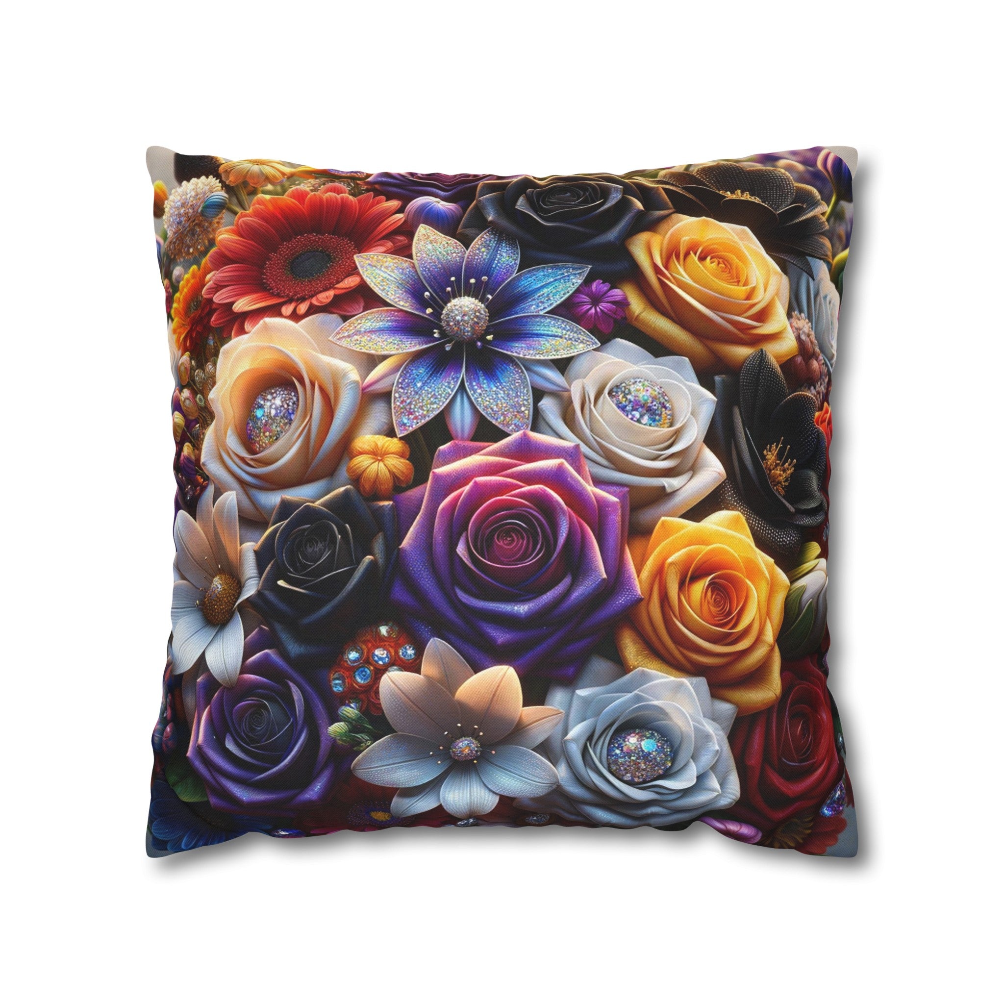 Colourful Bouquet (5) - Polyester Square Pillowcase