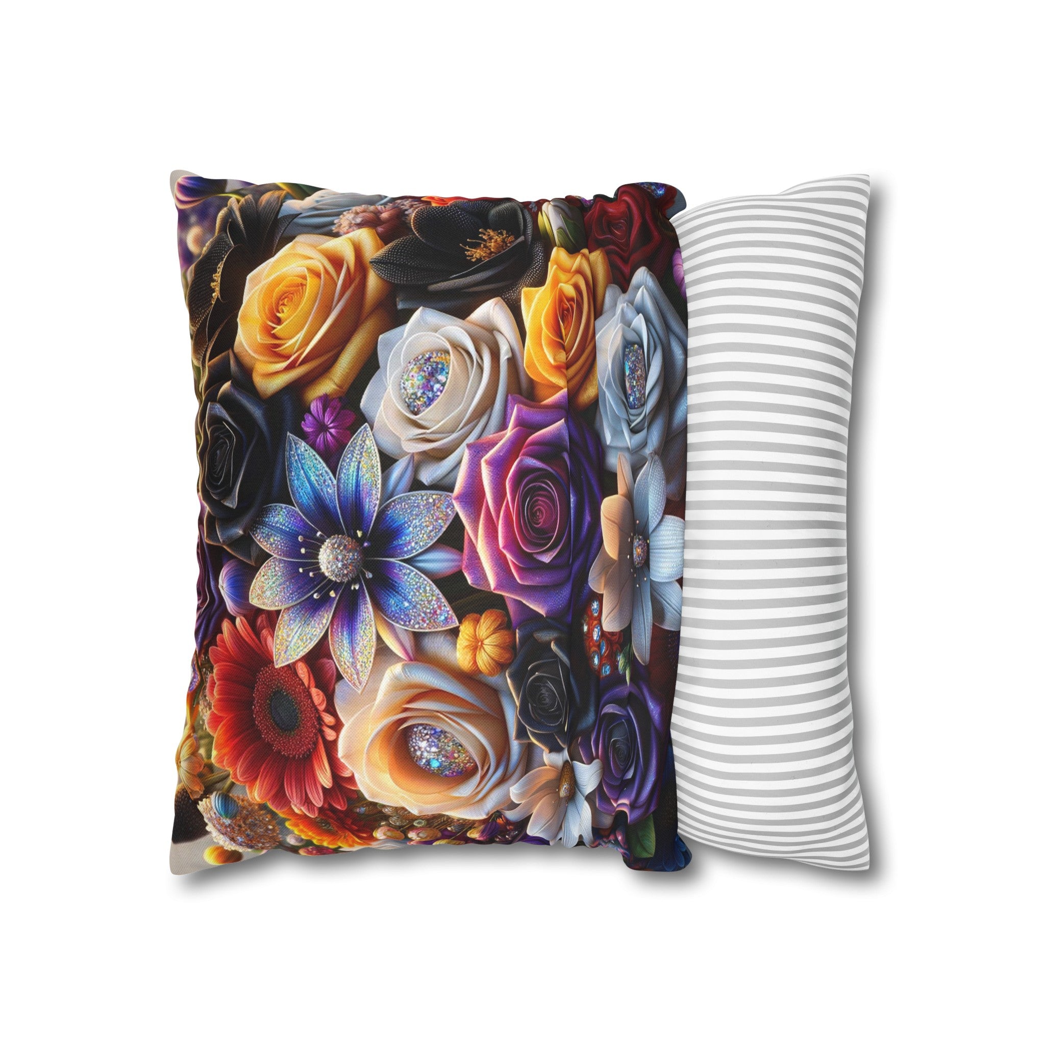 Colourful Bouquet (5) - Polyester Square Pillowcase