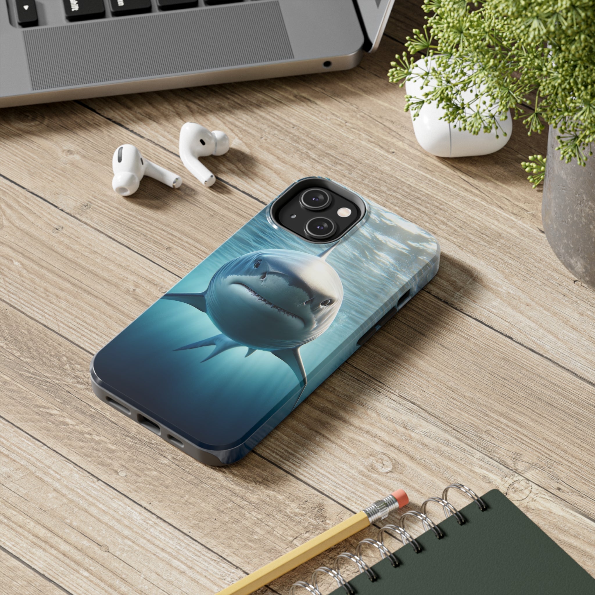 Curious shark - Tough Phone Case