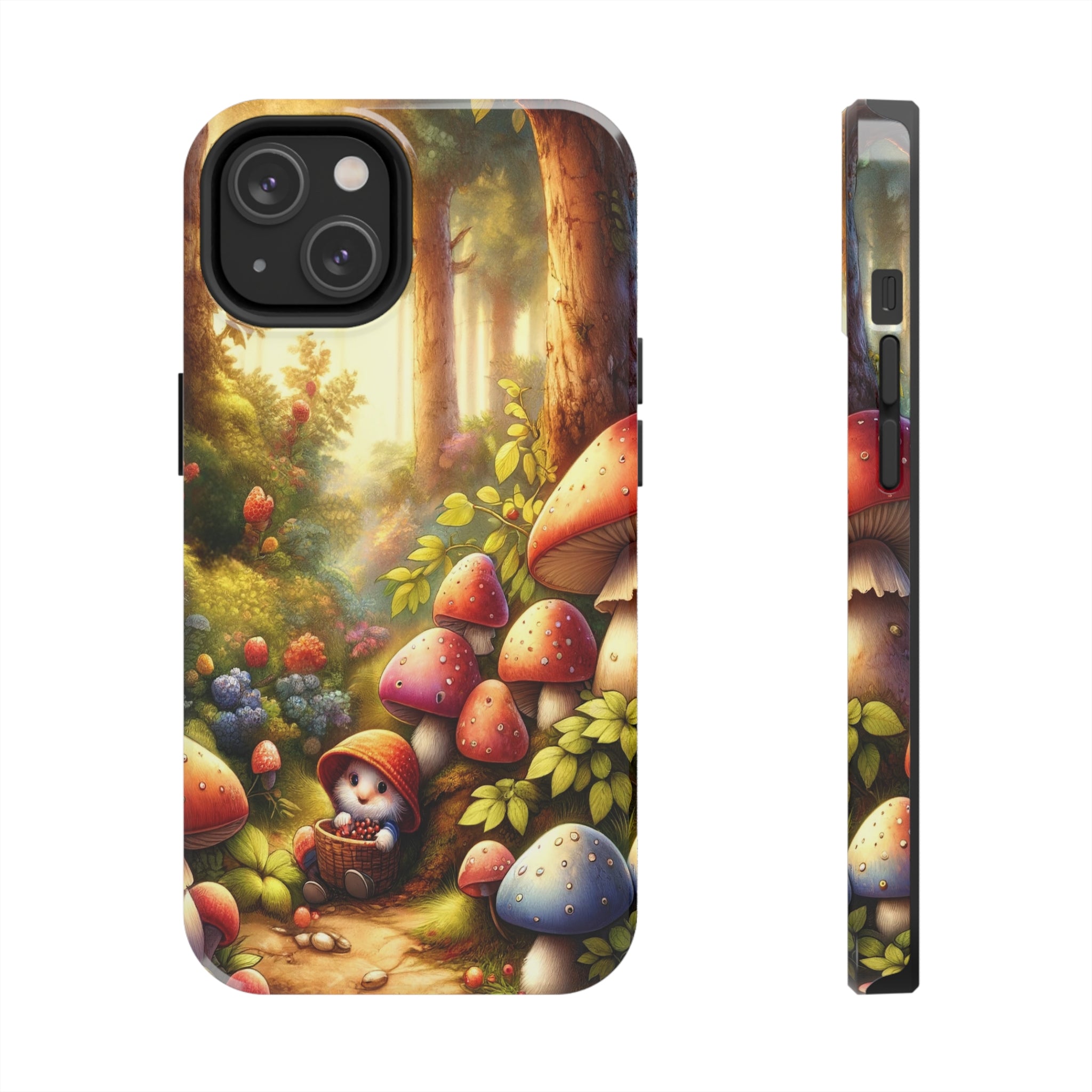 Gnomes sitting under mushroom - Tough Phone Case