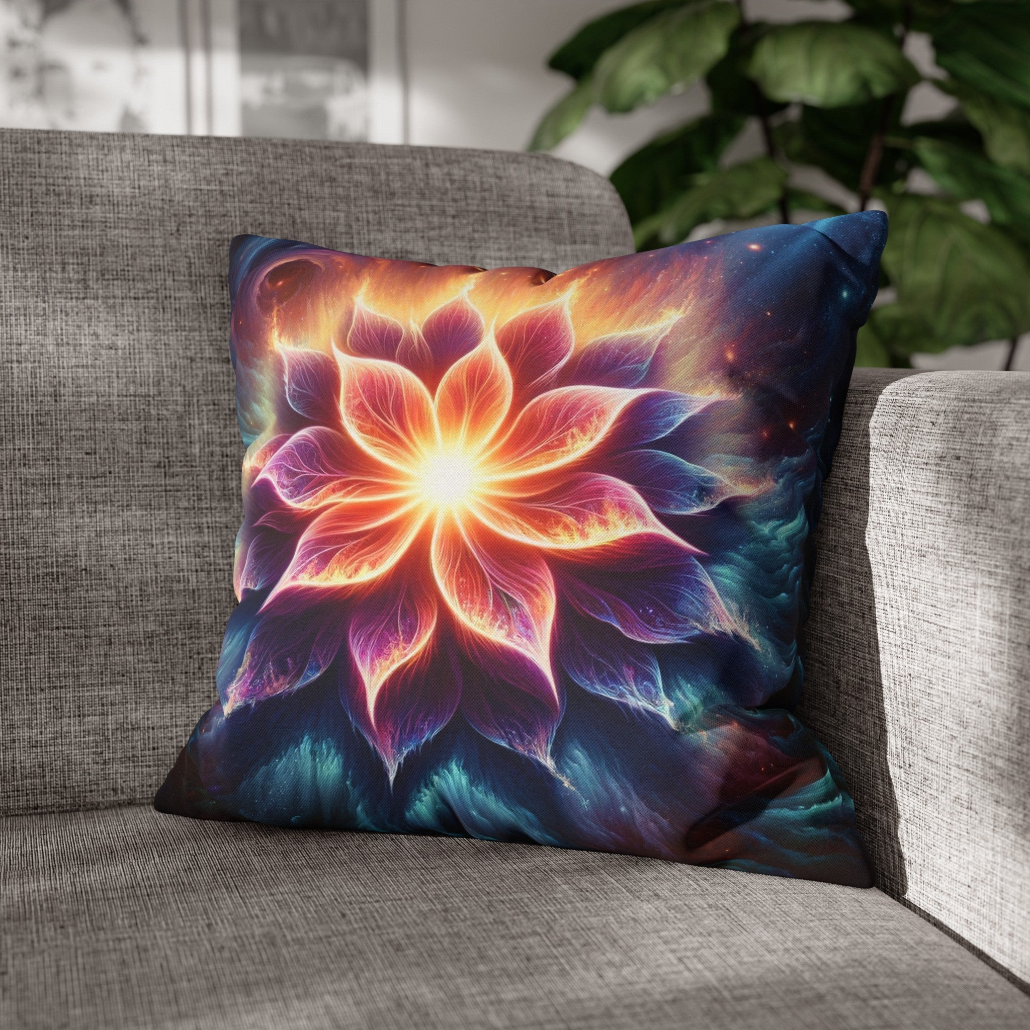 Galaxy-flower 1 - Spun Polyester Square Pillowcase