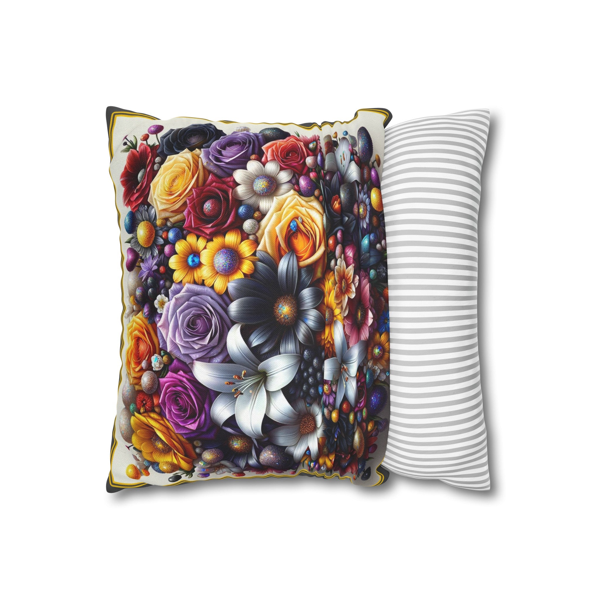 Colourful Bouquet (3) - Polyester Square Pillowcase