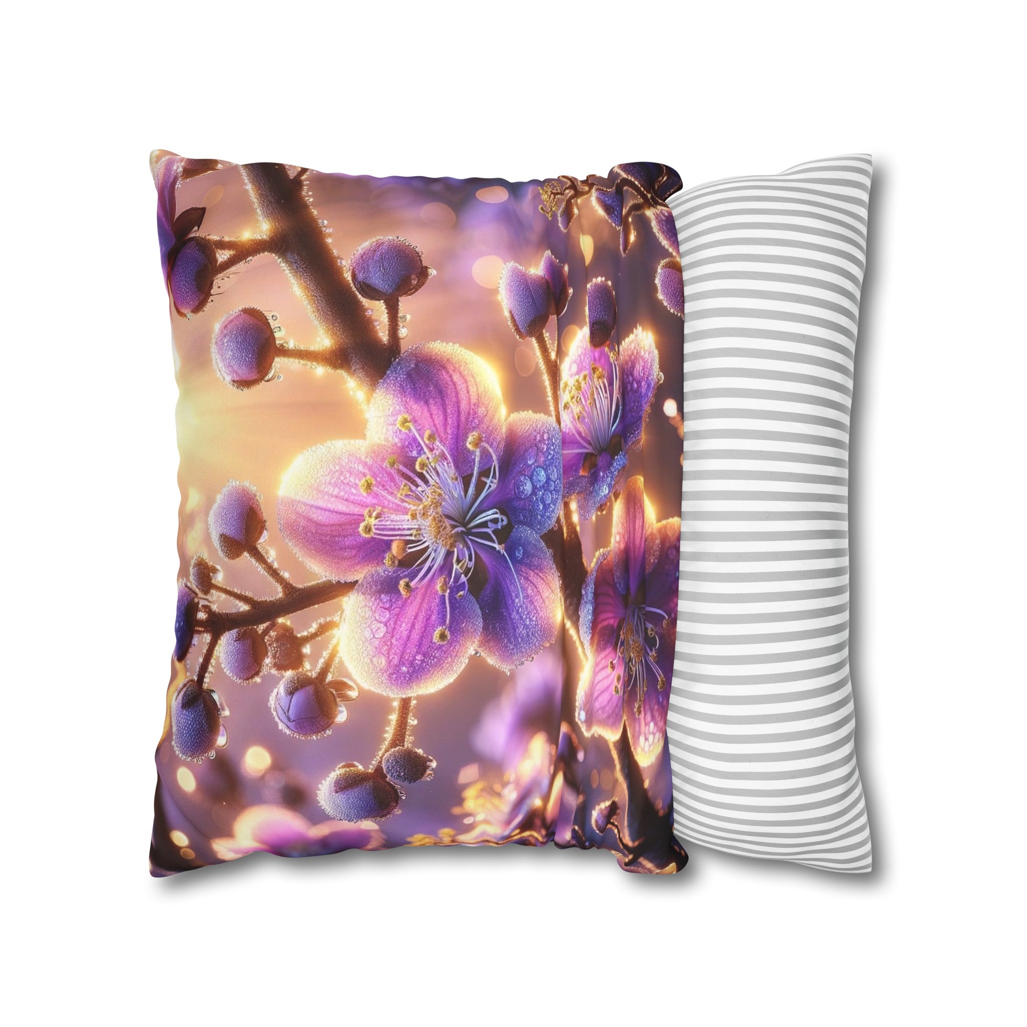 Purple diamond flowers (2) - Suede Square Pillowcase