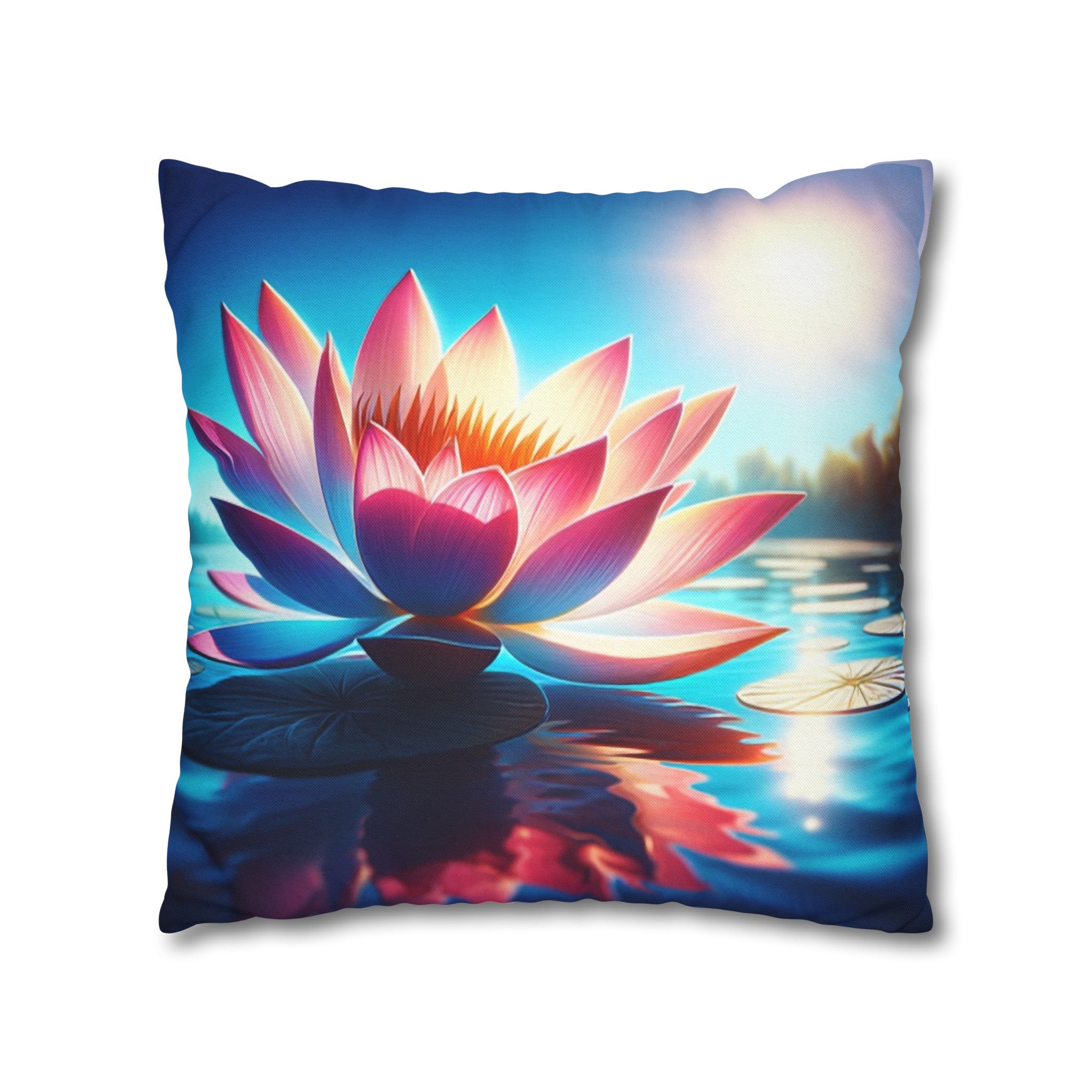 Lotus flower 2 - Polyester Square Pillowcase