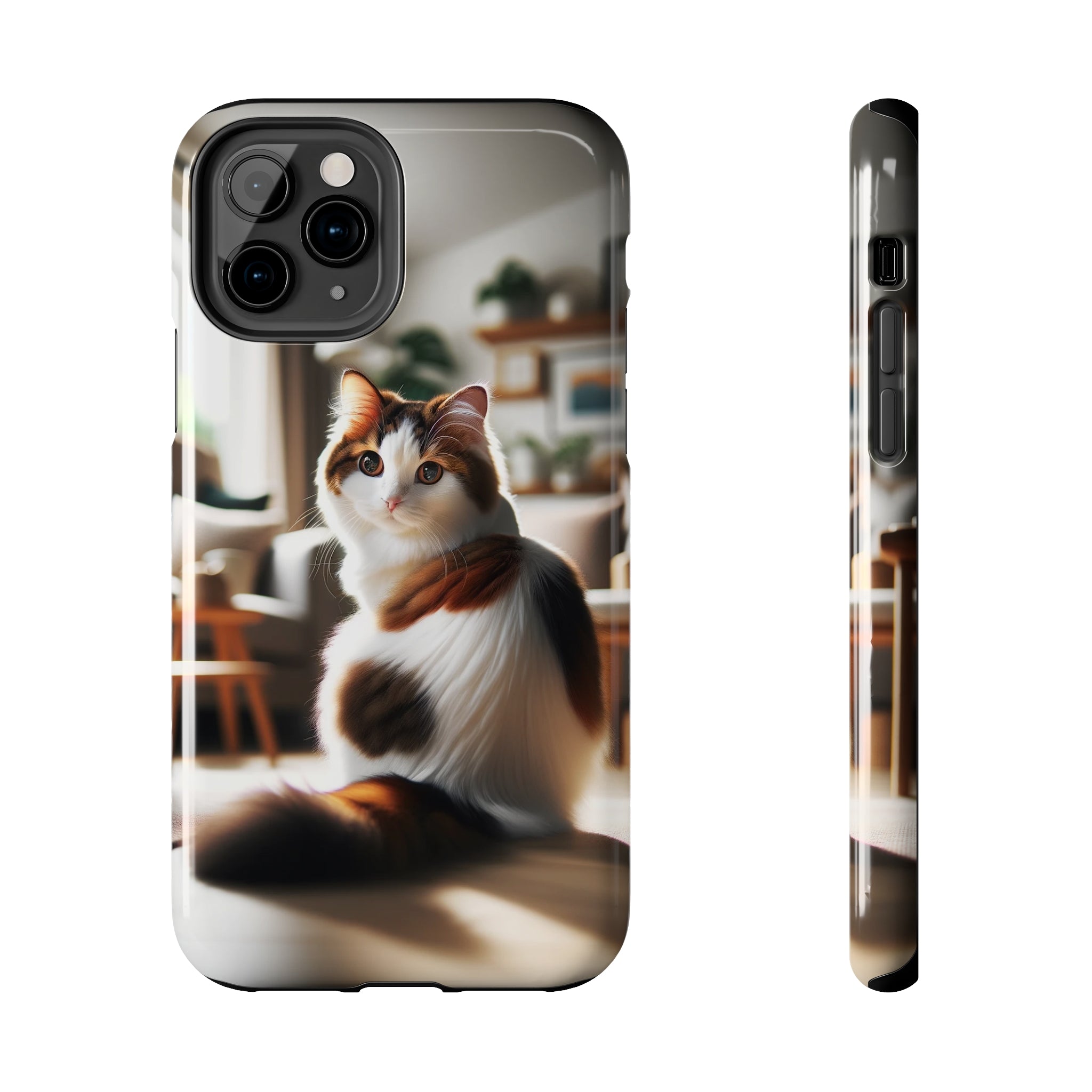 White-brown cat - Tough Phone Case