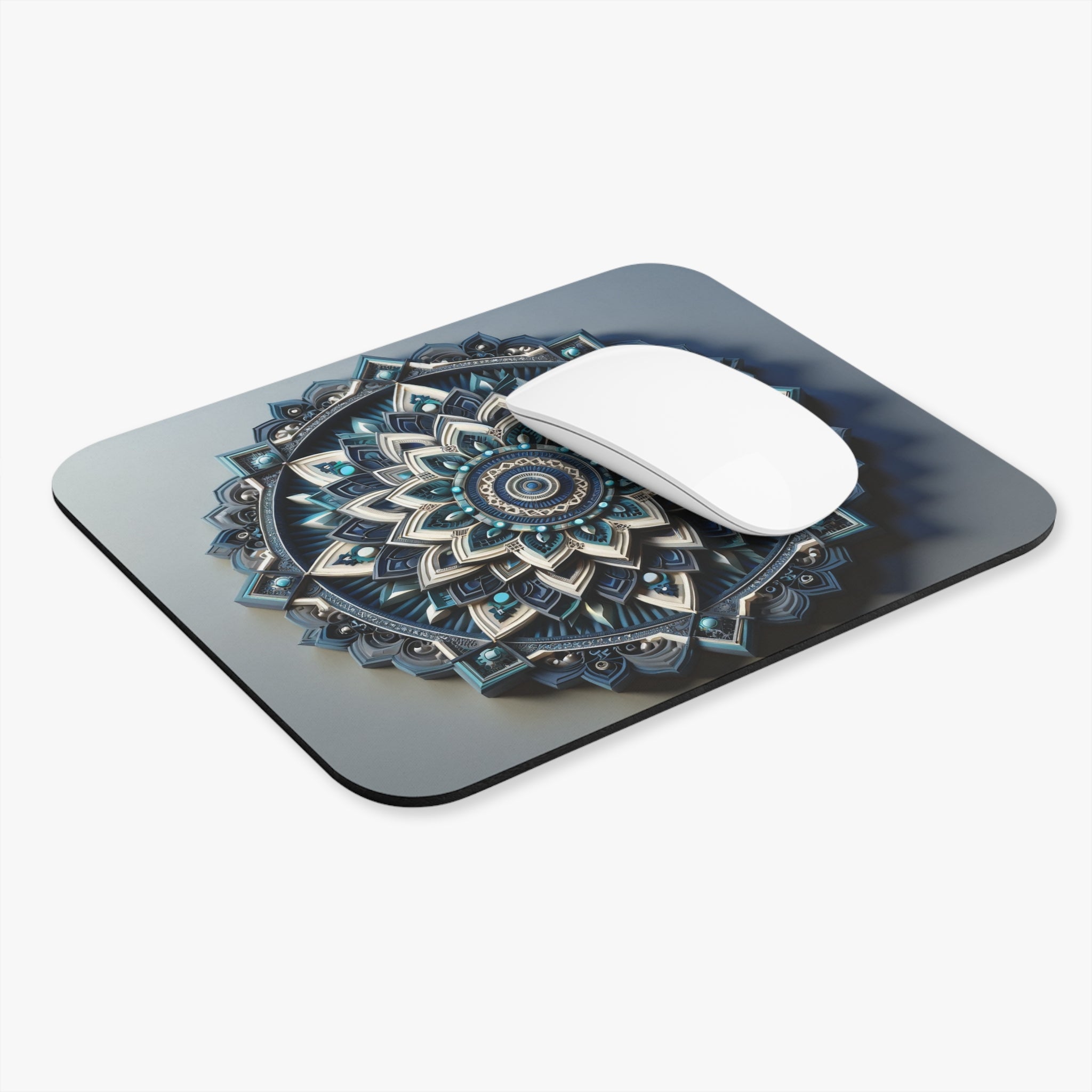 3D Blue Mandala - Mouse Pad (Rectangle)