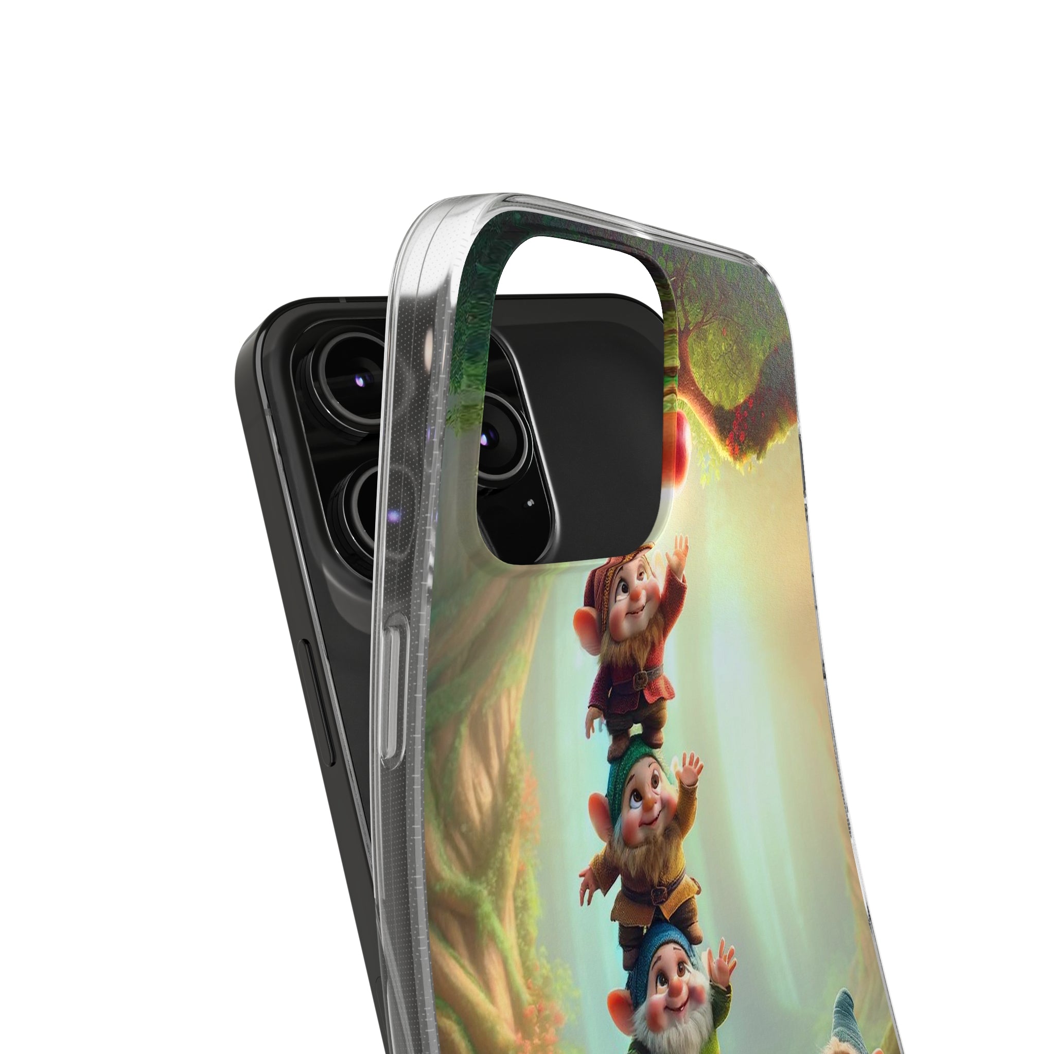 Gnomes reaching an apple - Soft Phone Case