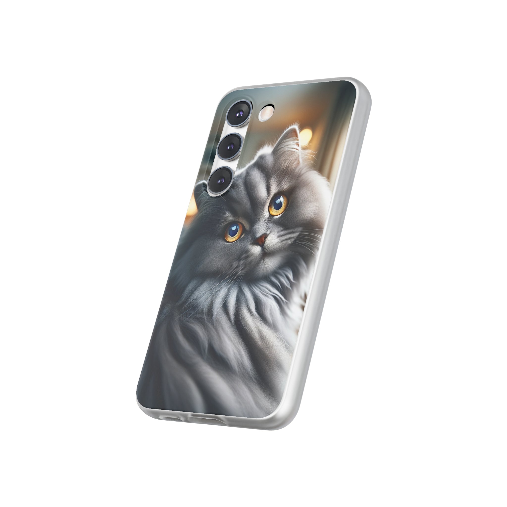 Curious, grey cat - Flexi Case (Samsung only)