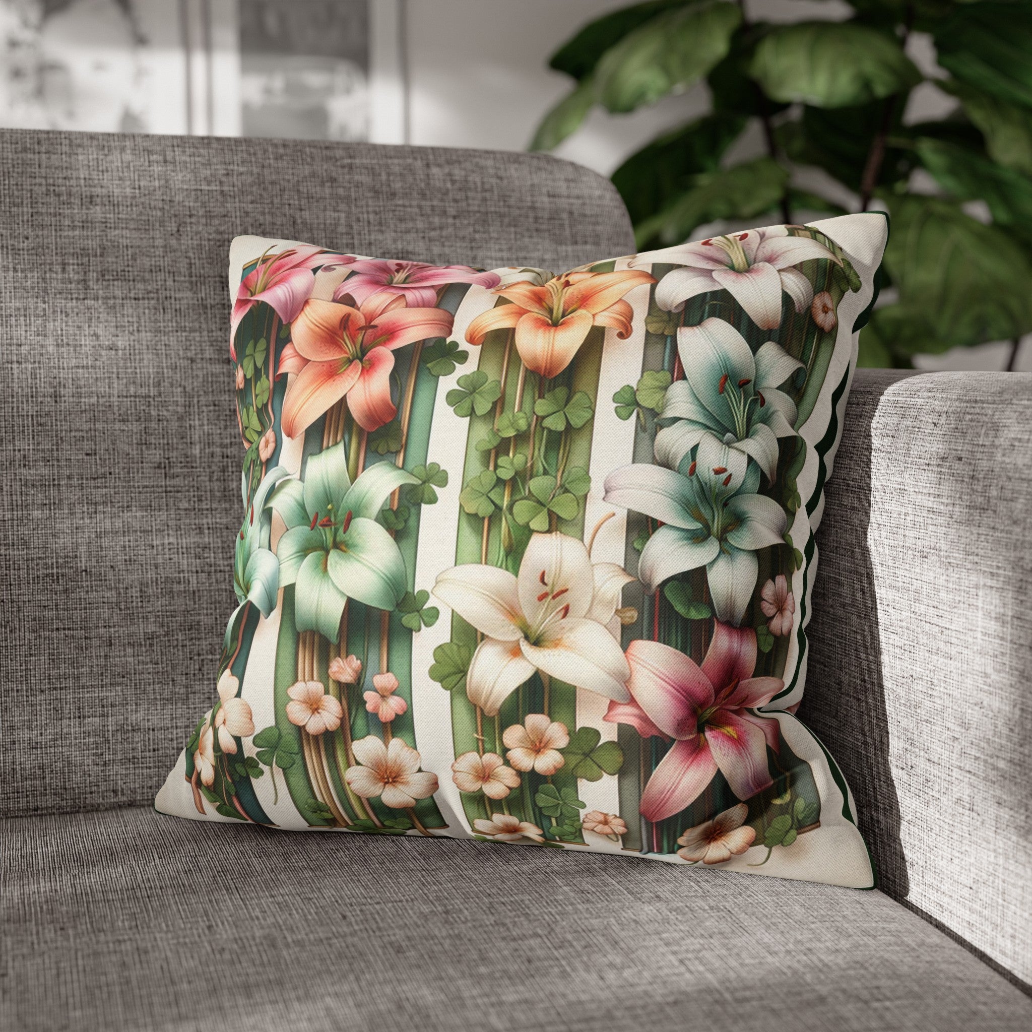 Lilies 1 - Polyester Square Pillowcase