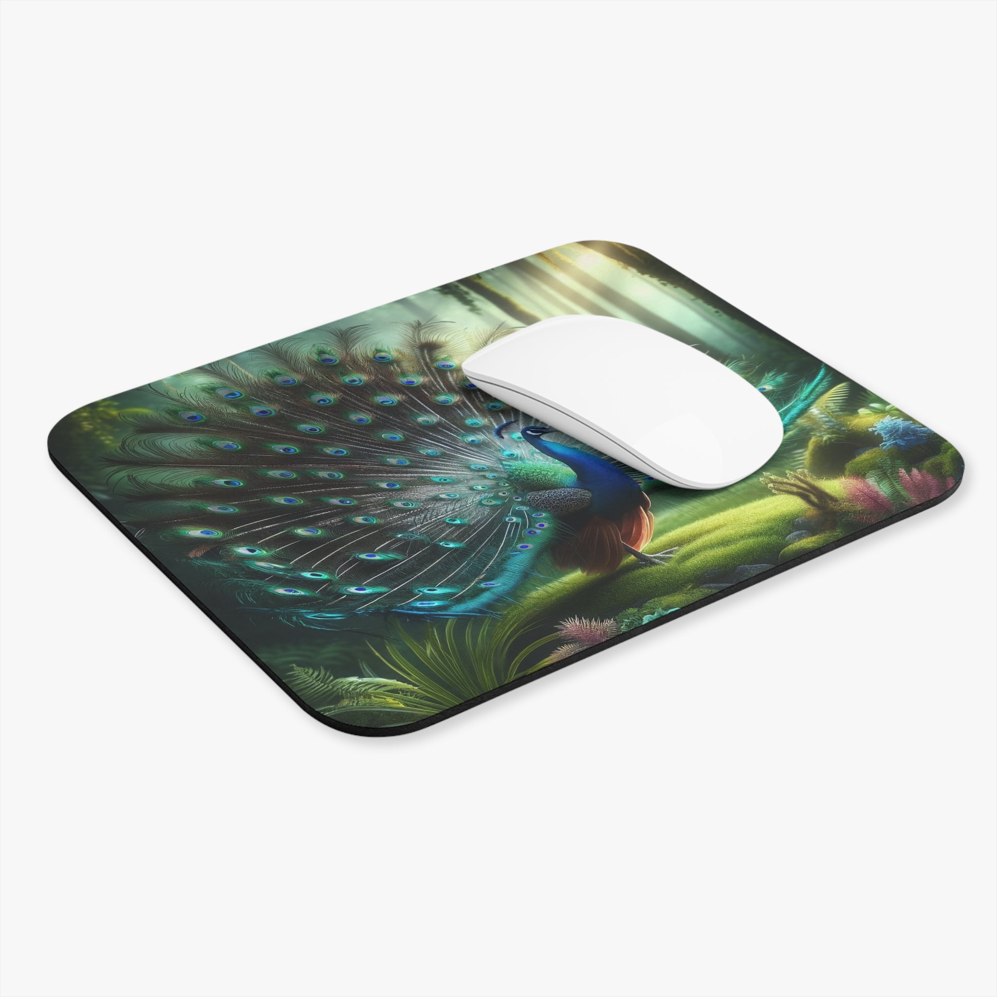 A peacock expanding feathers - Mouse Pad (Rectangle)