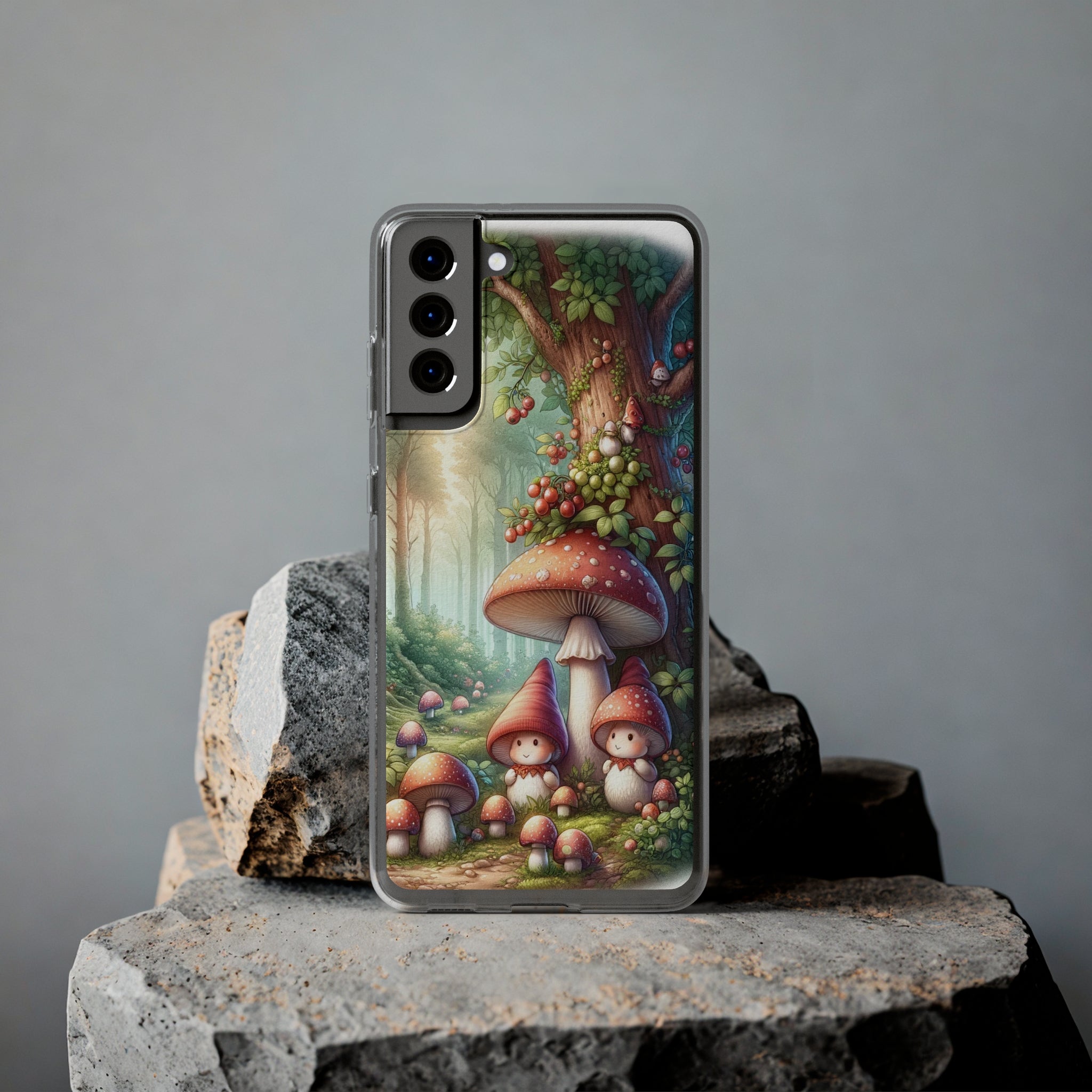 Gnomes and mushrooms - Soft Phone Case