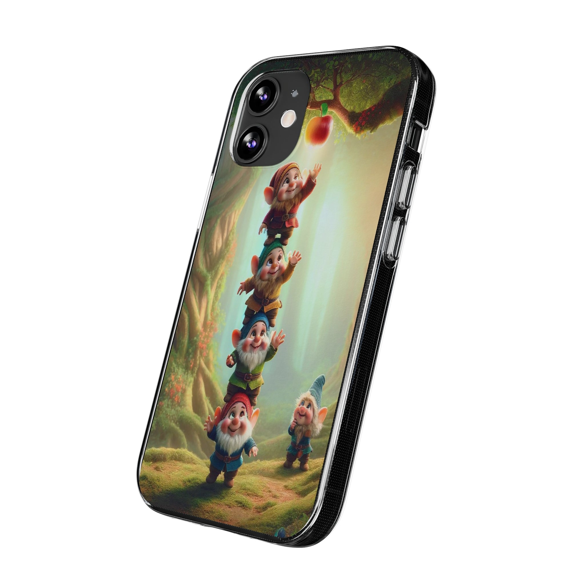 Gnomes reaching an apple - Soft Phone Case