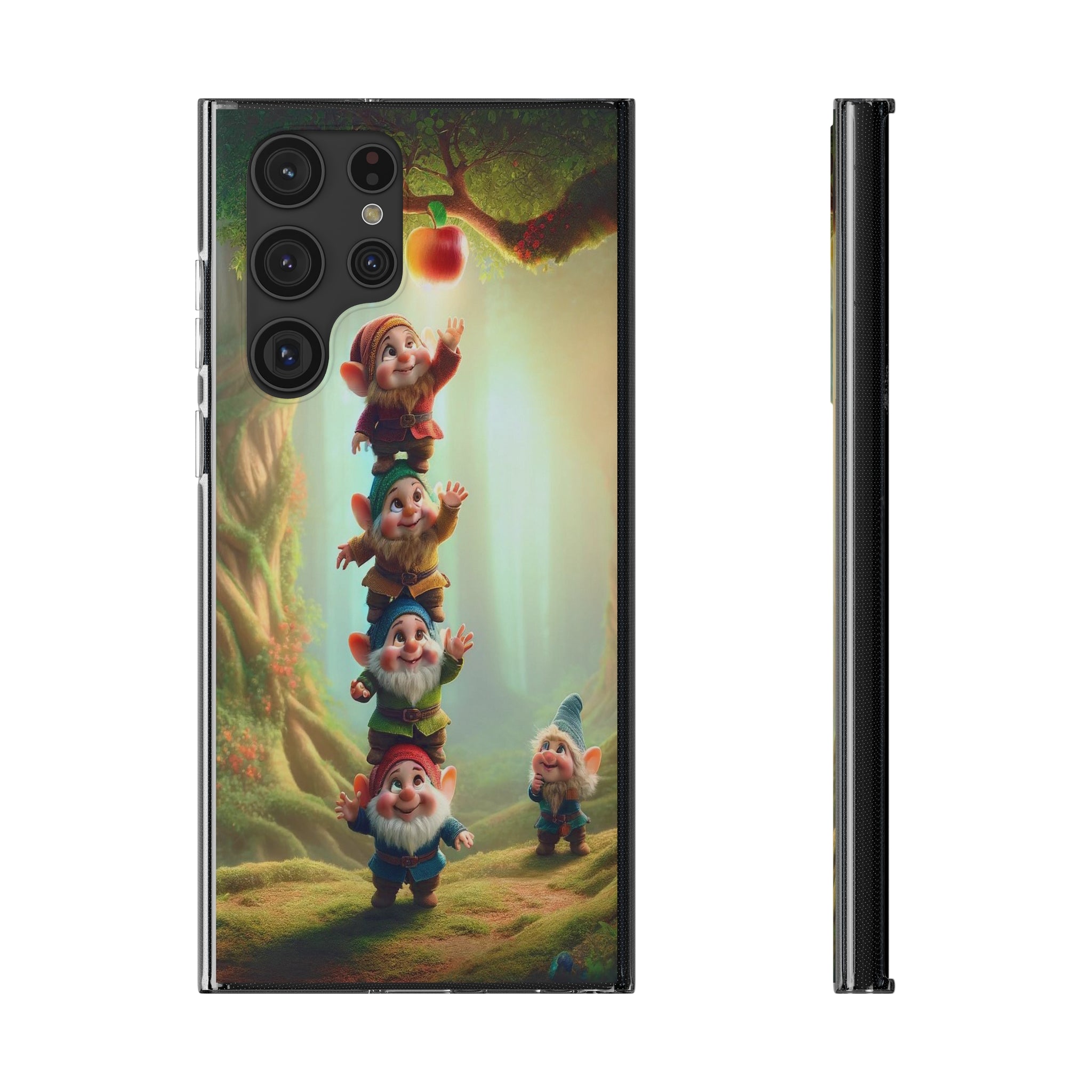 Gnomes reaching an apple - Soft Phone Case