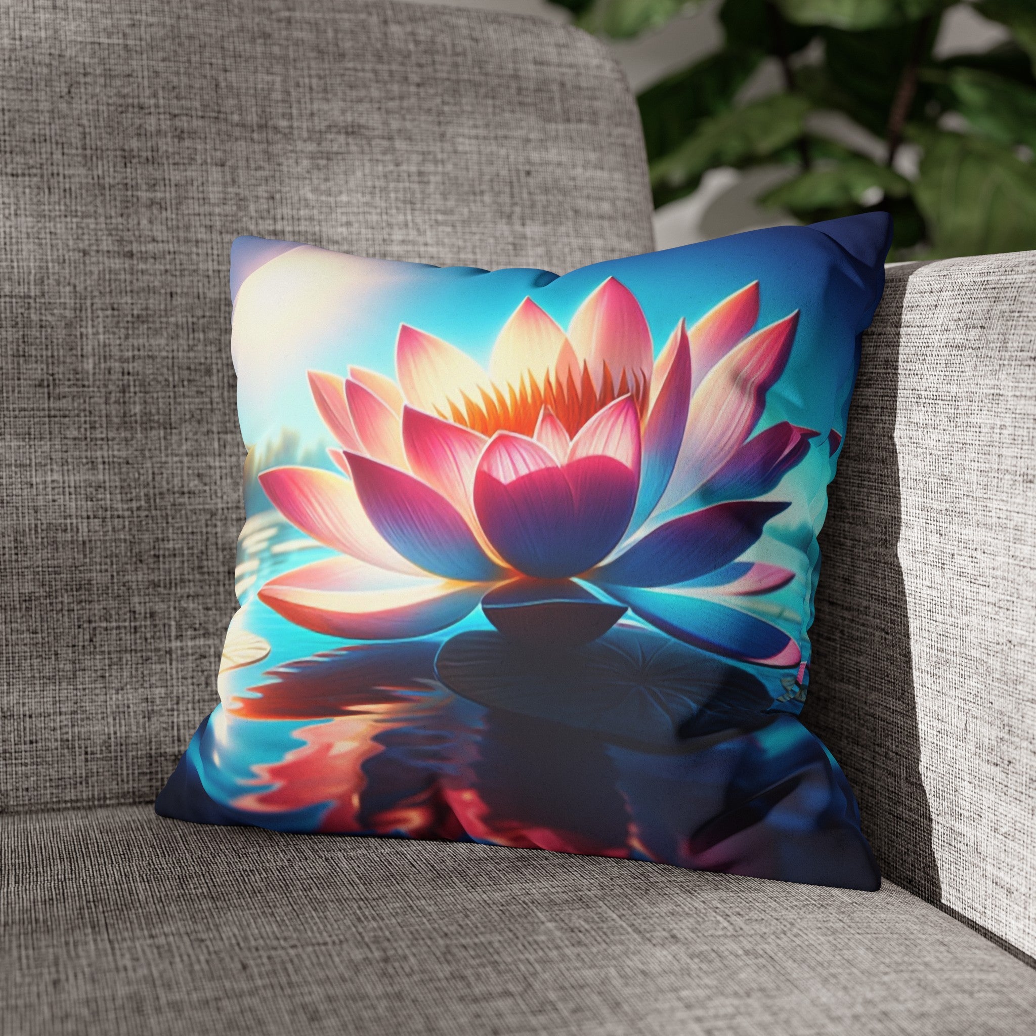 Lotus Flower (2) - Suede Square Pillowcase