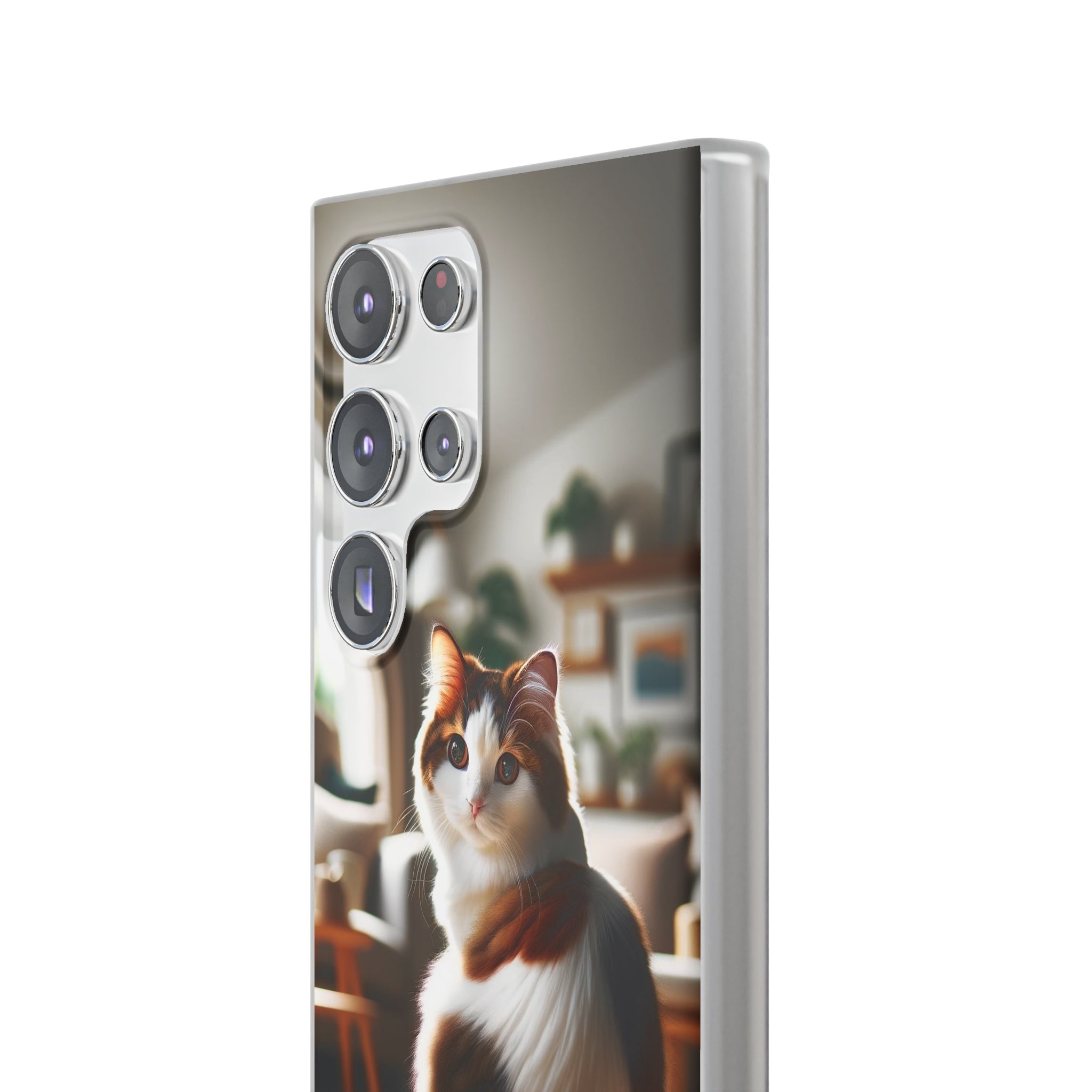 Curious, white-brown cat - Flexi Case (Samsung only)